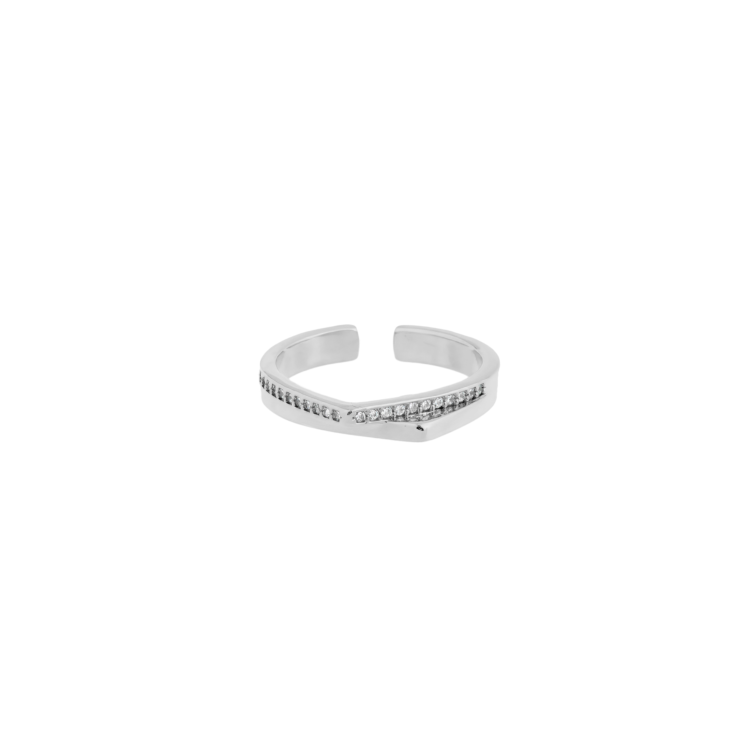 ring with crystals and two corners