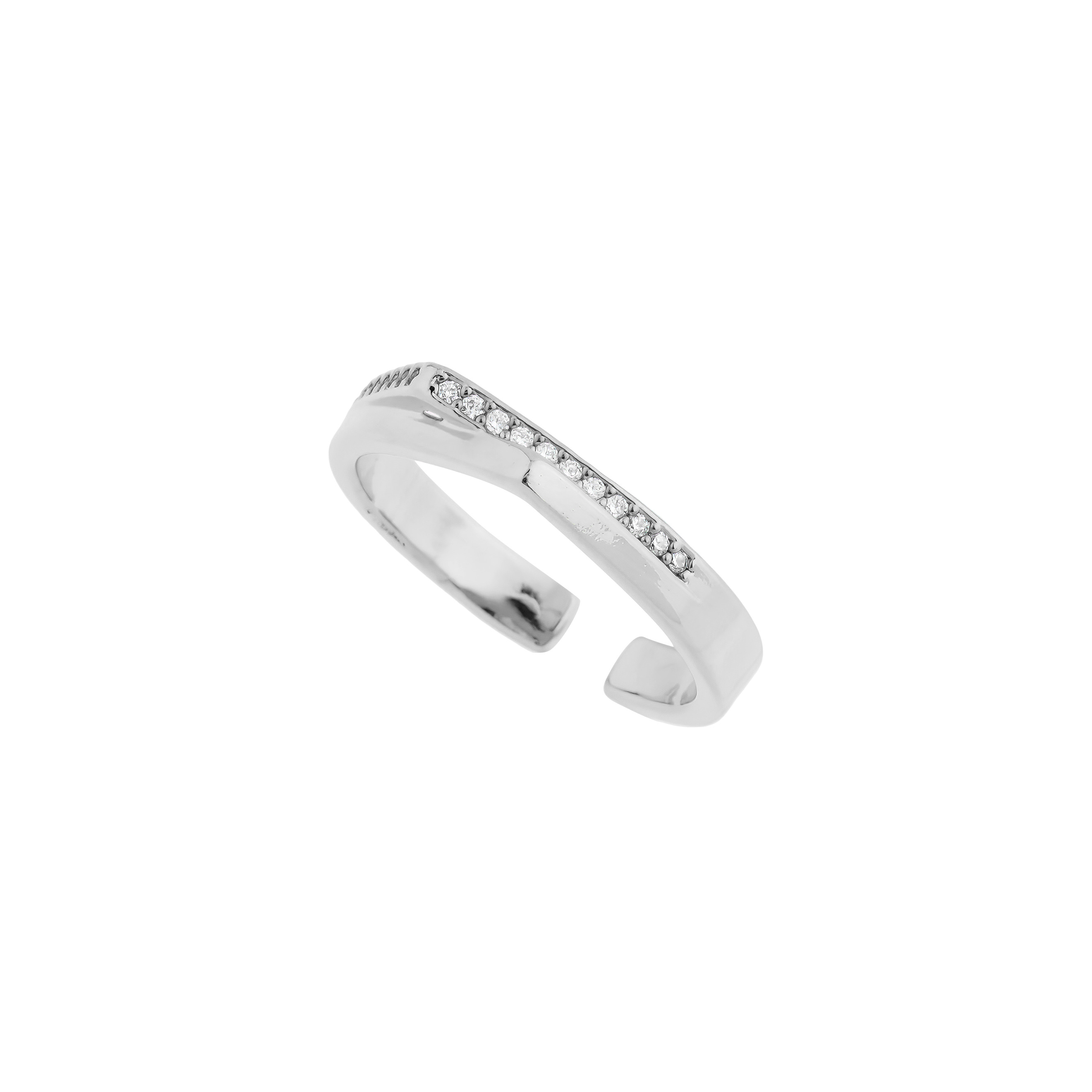 ring with crystals and two corners
