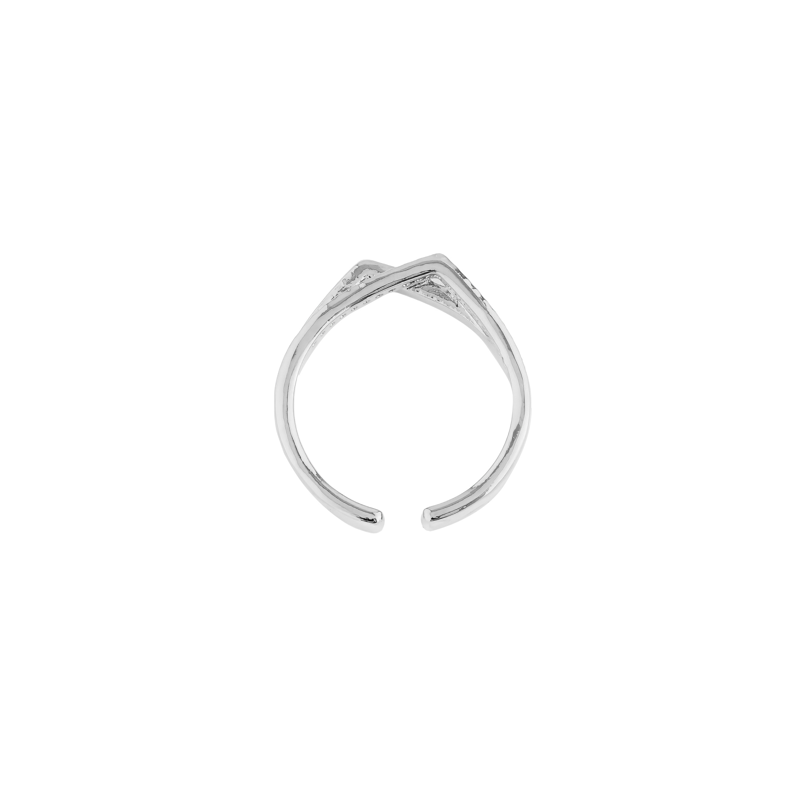 ring with crystals and two corners