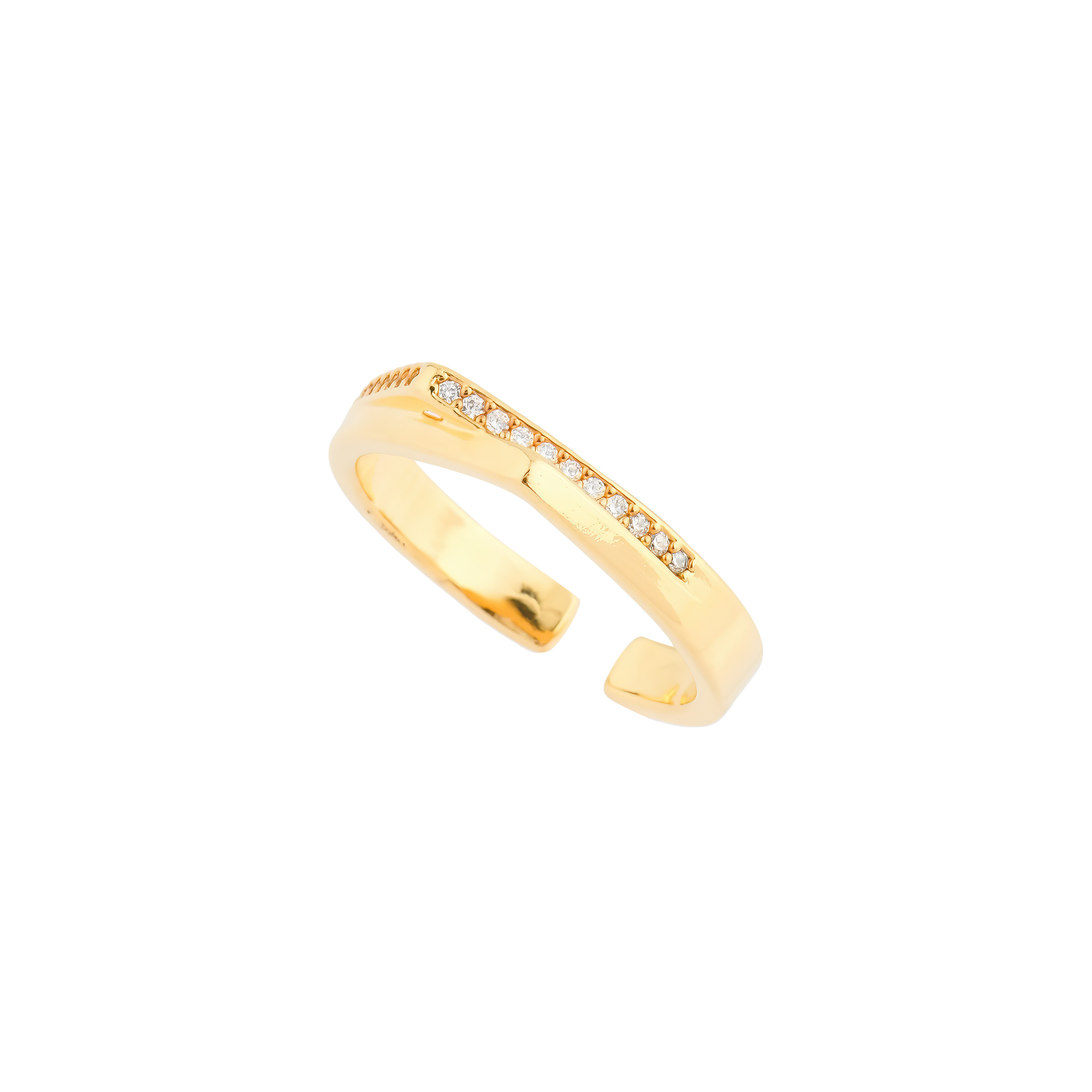 ring with crystals and two corners