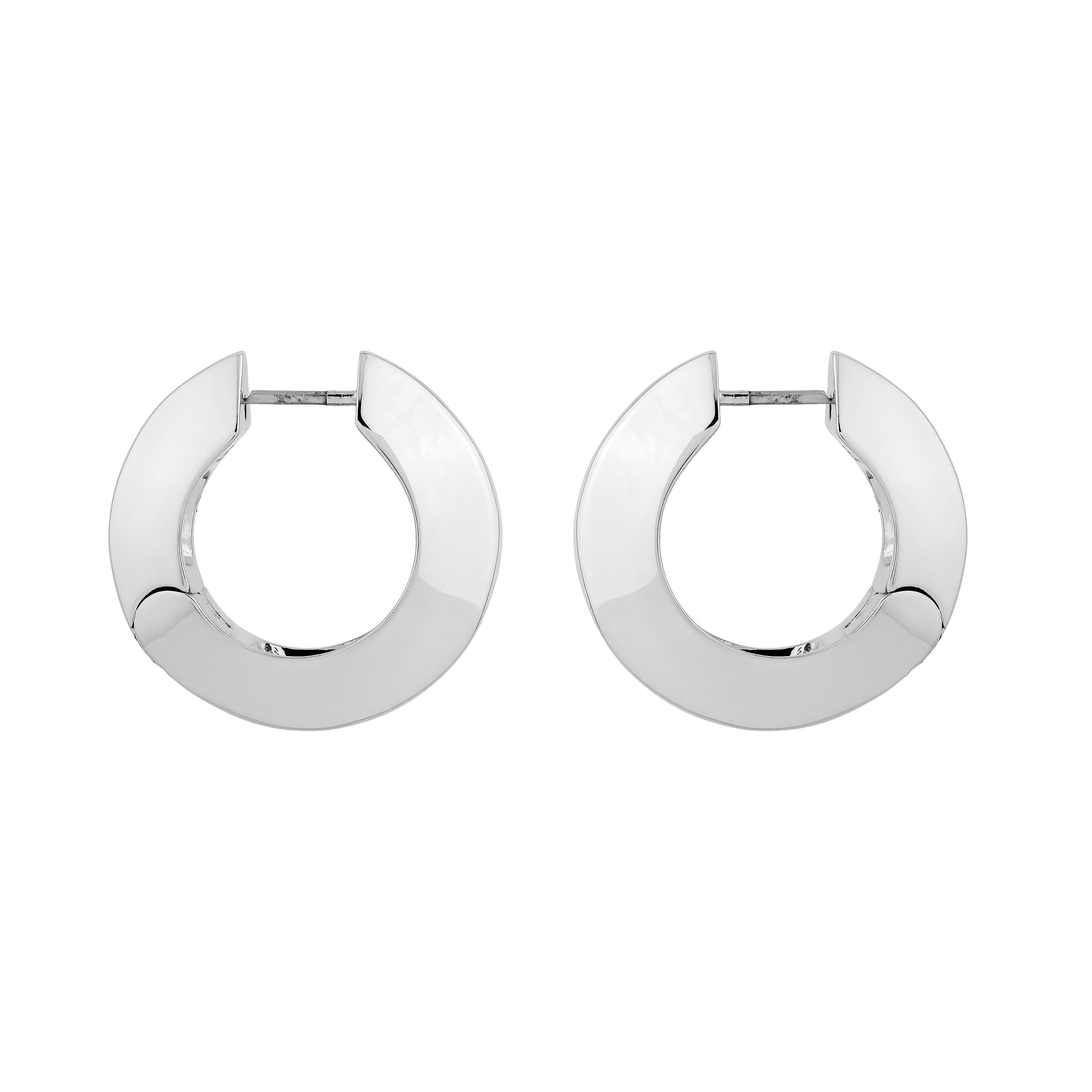 Medium Round Earrings WIDE HUNGED HOOPS