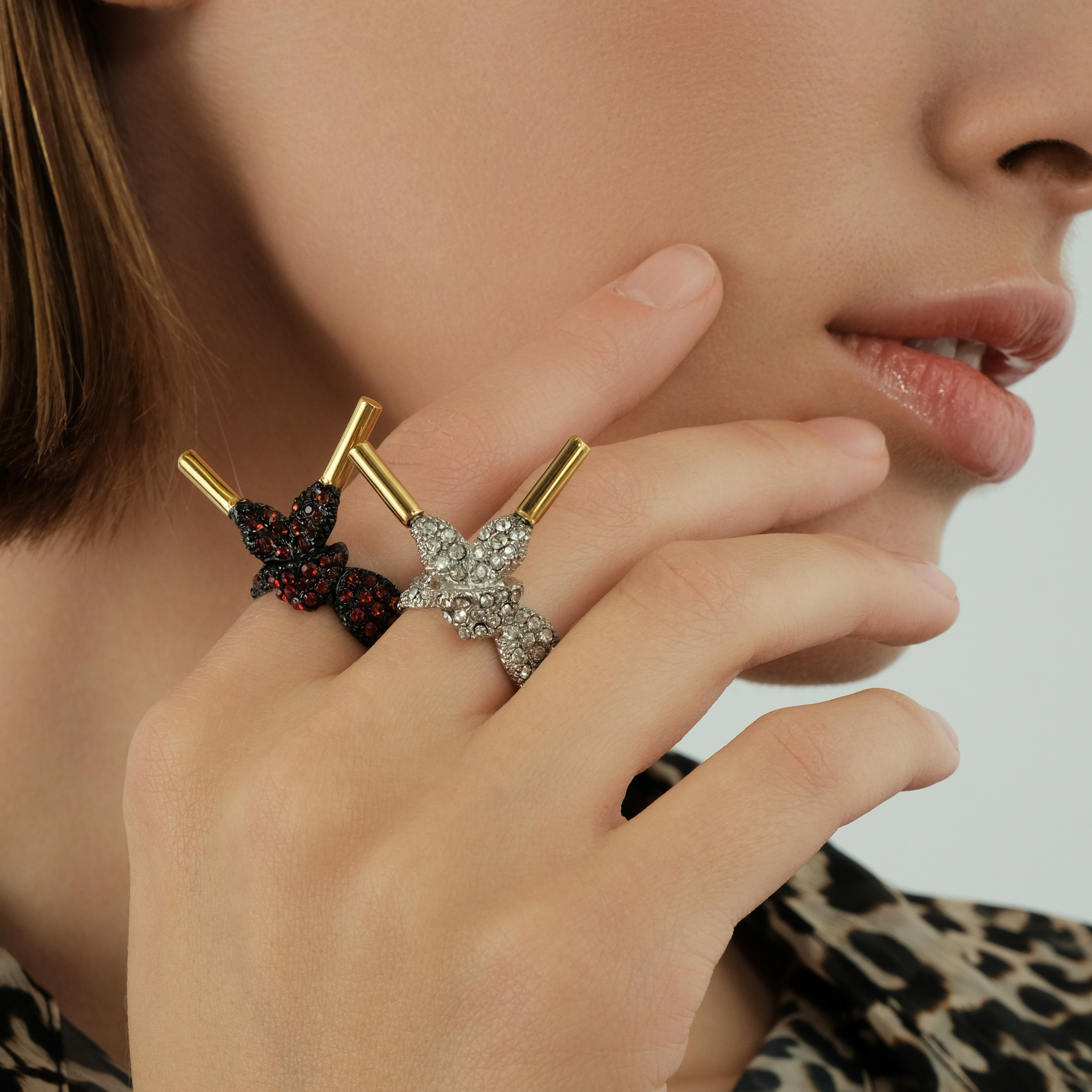Кольцо-шнурок LACE CRYSTAL с кристаллами
