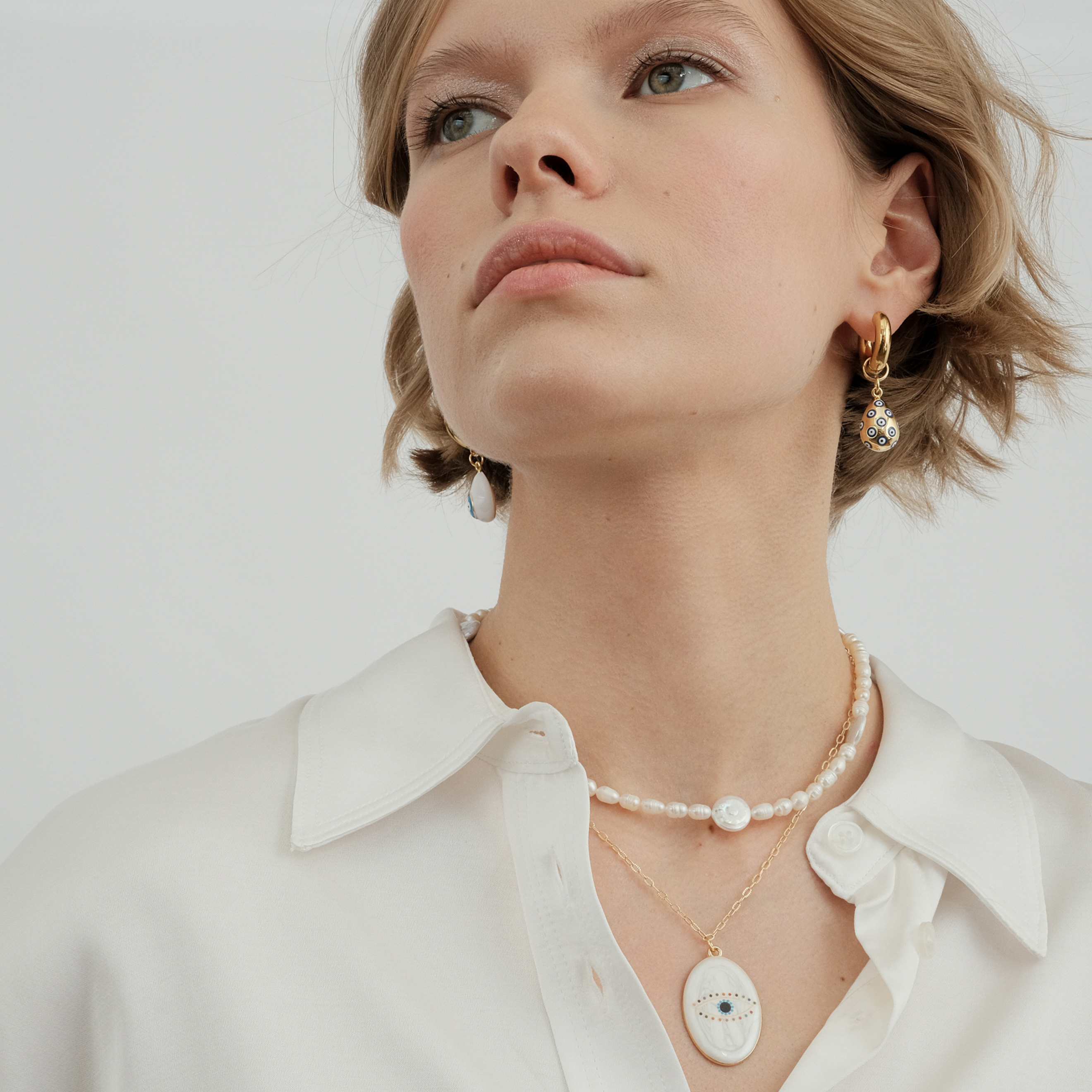 Chain necklace with "Evil eye" pendant