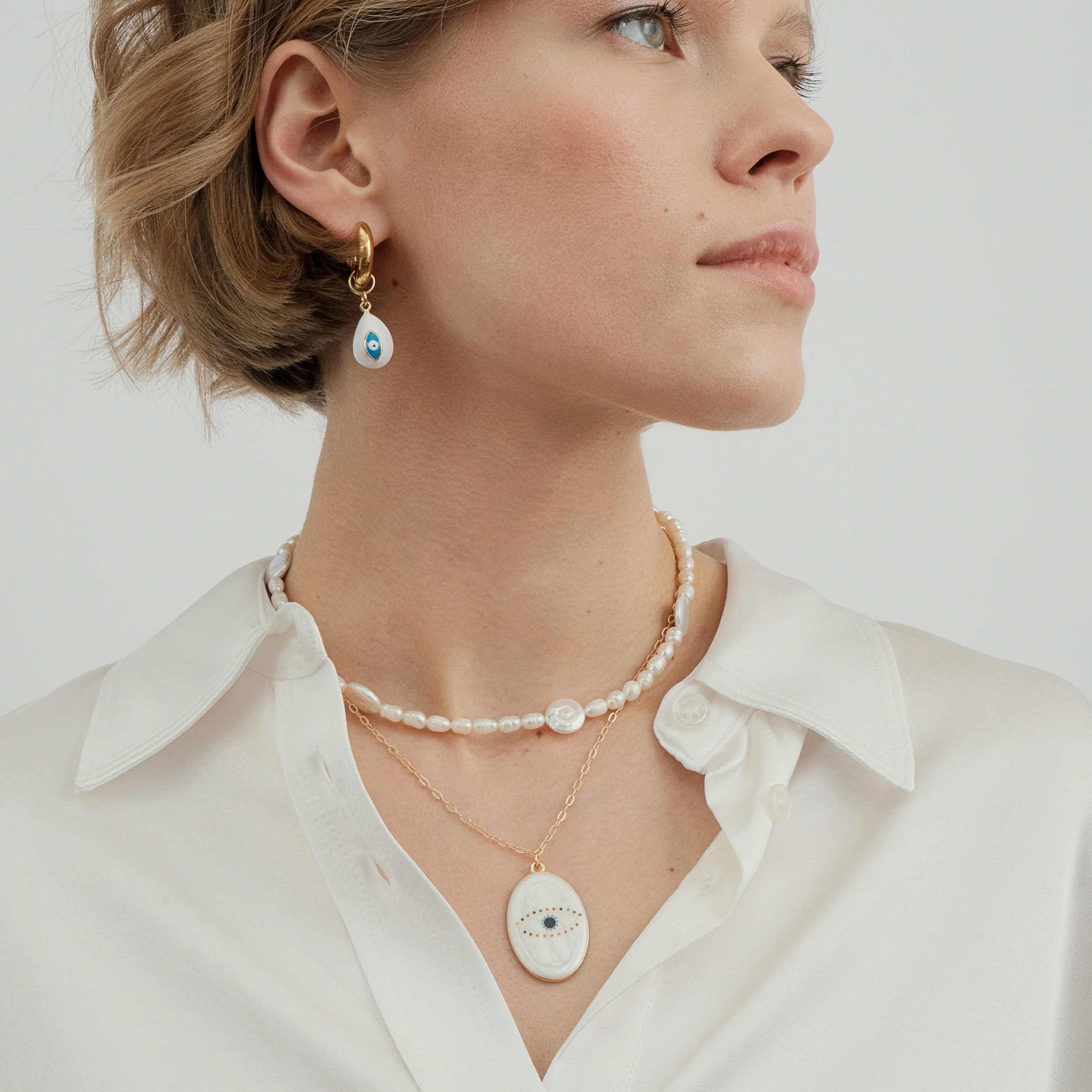 Chain necklace with "Evil eye" pendant