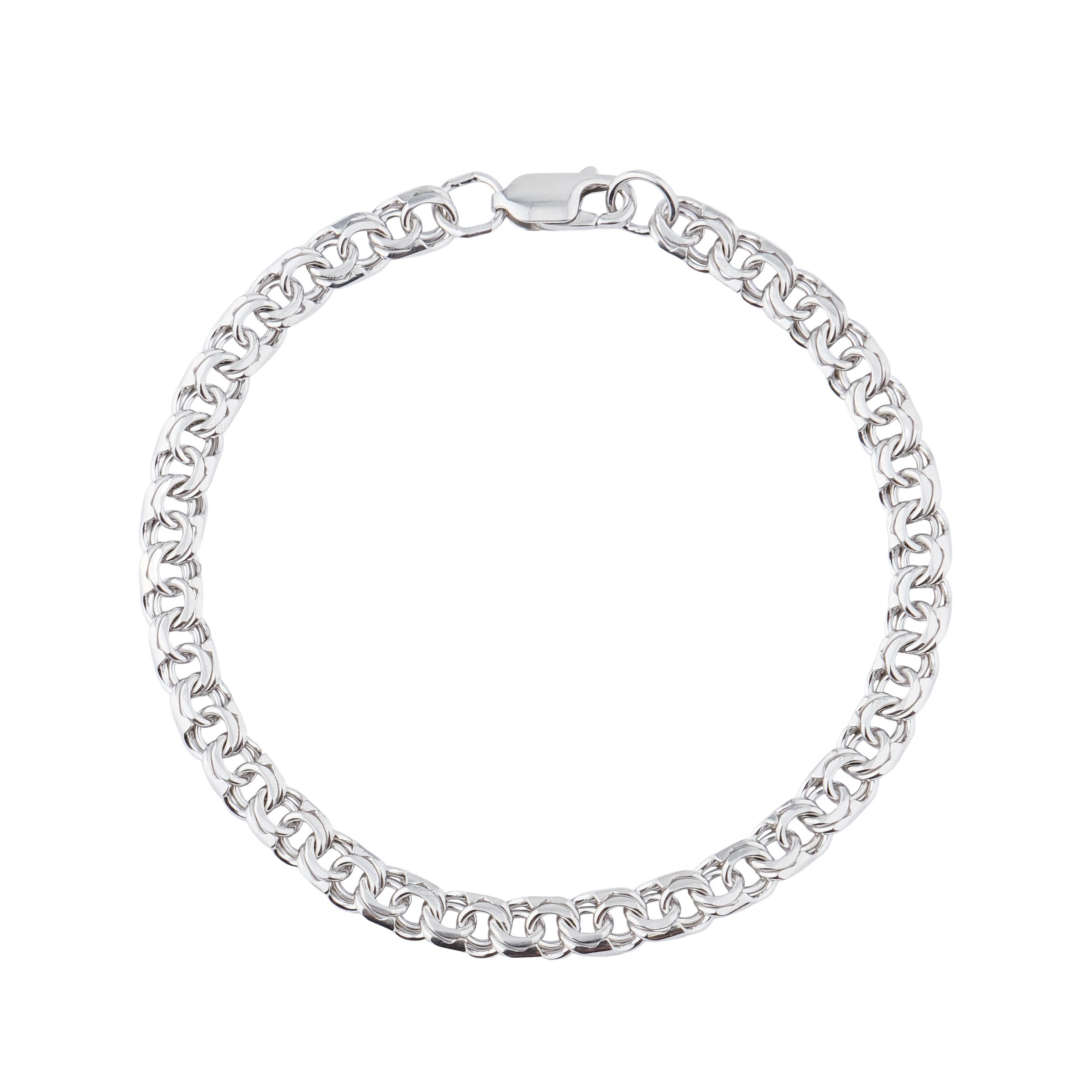 Silver chain bracelet with double links