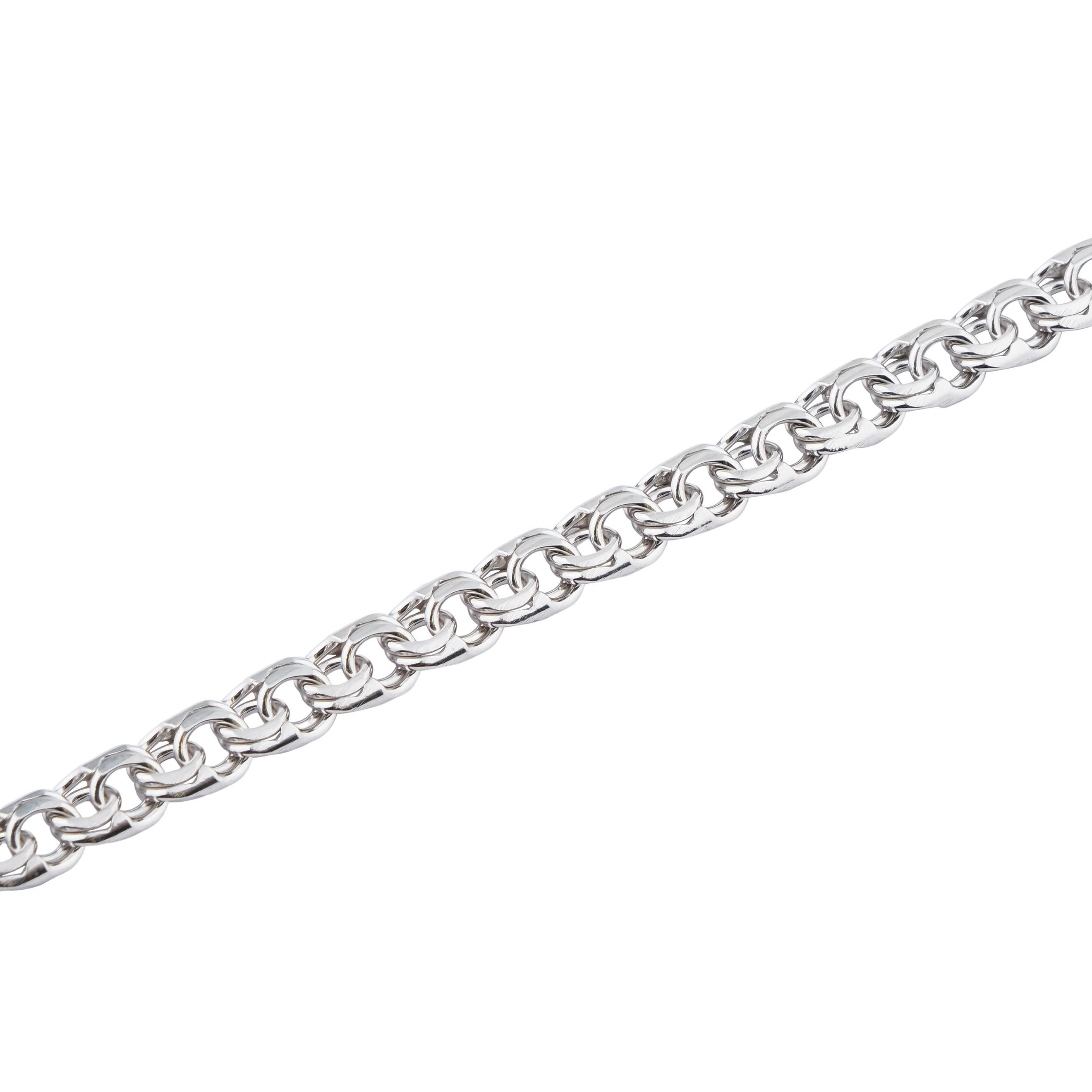 Silver chain bracelet with double links