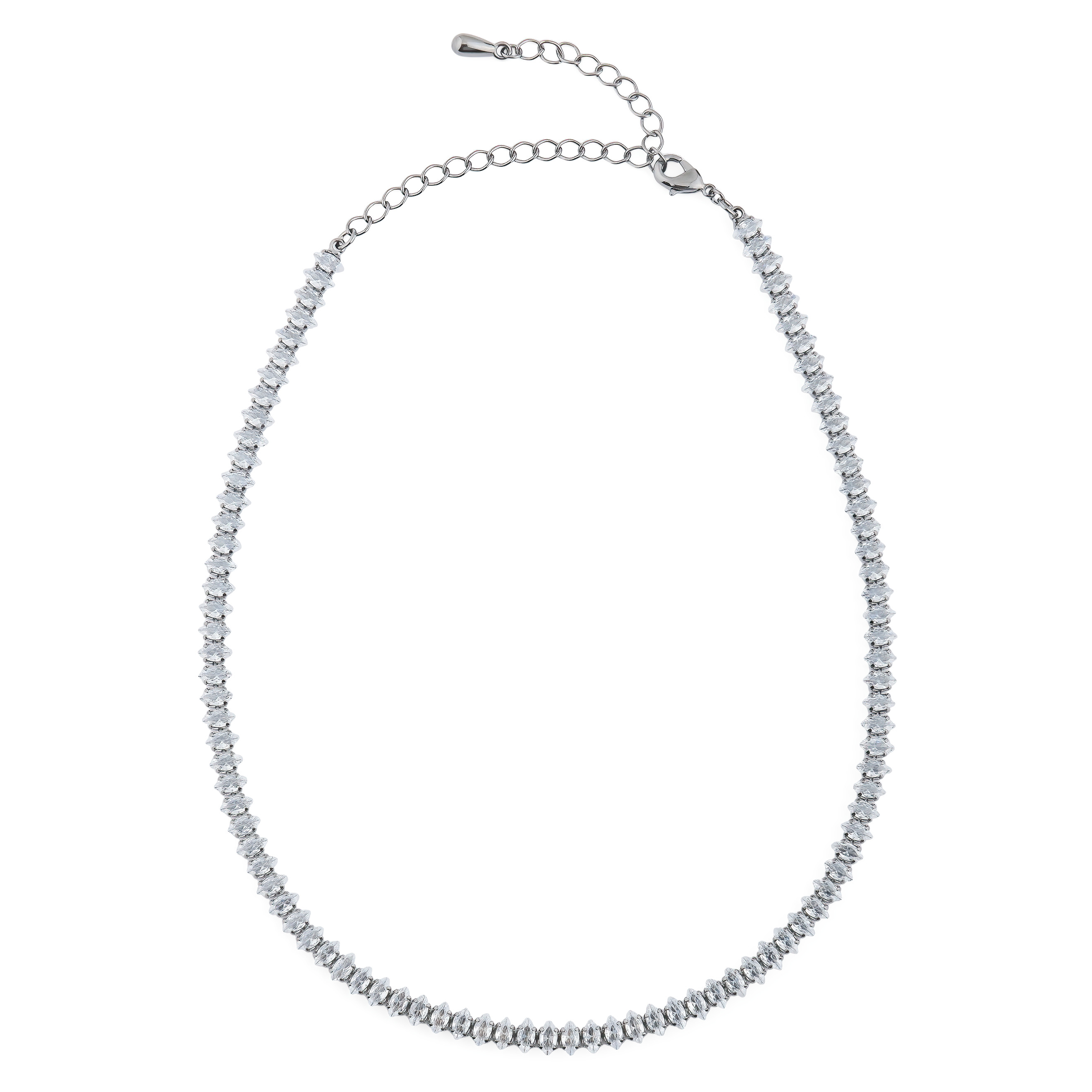 Choker necklace with smoky crystals