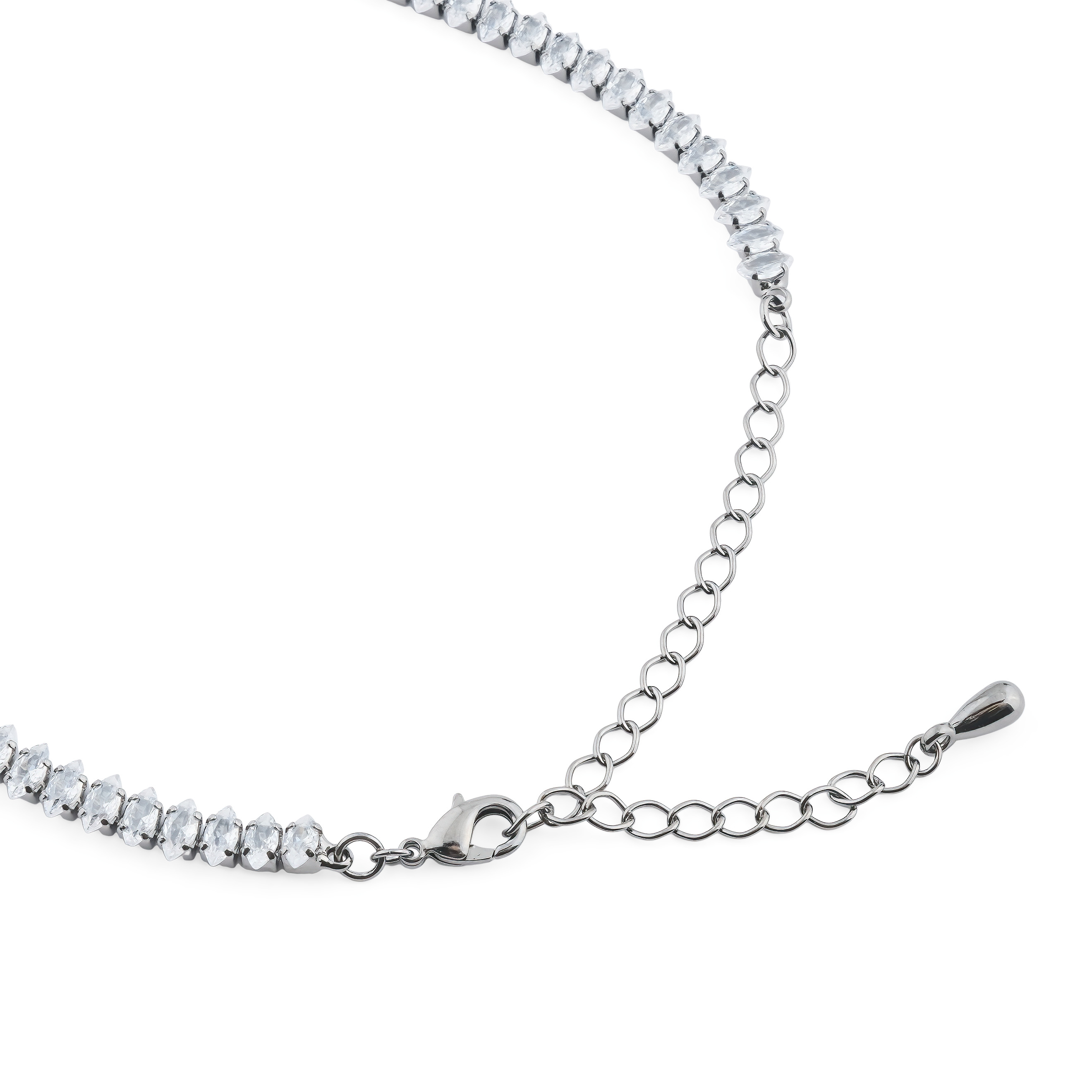 Choker necklace with smoky crystals