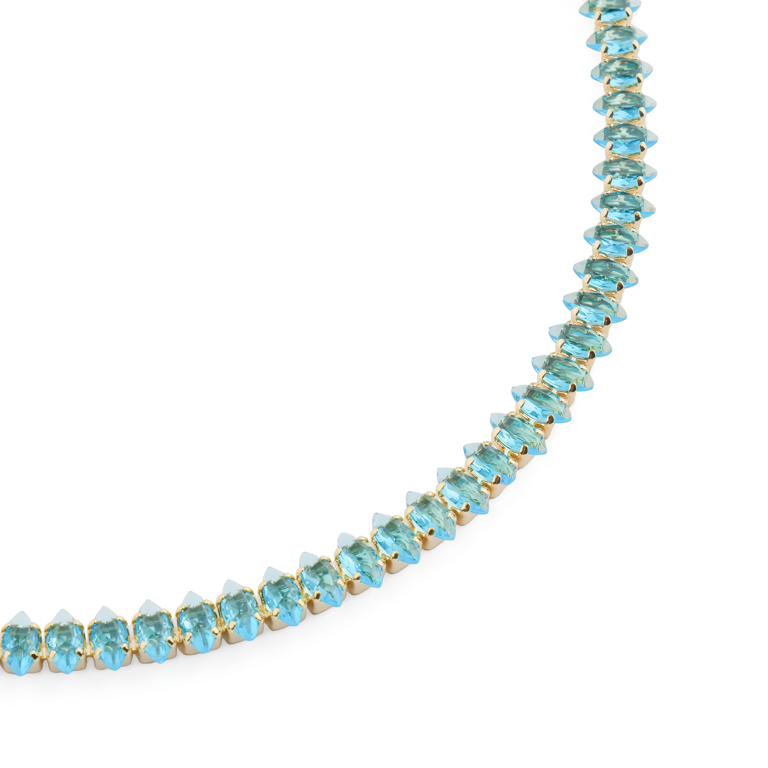 Choker necklace with blue crystals