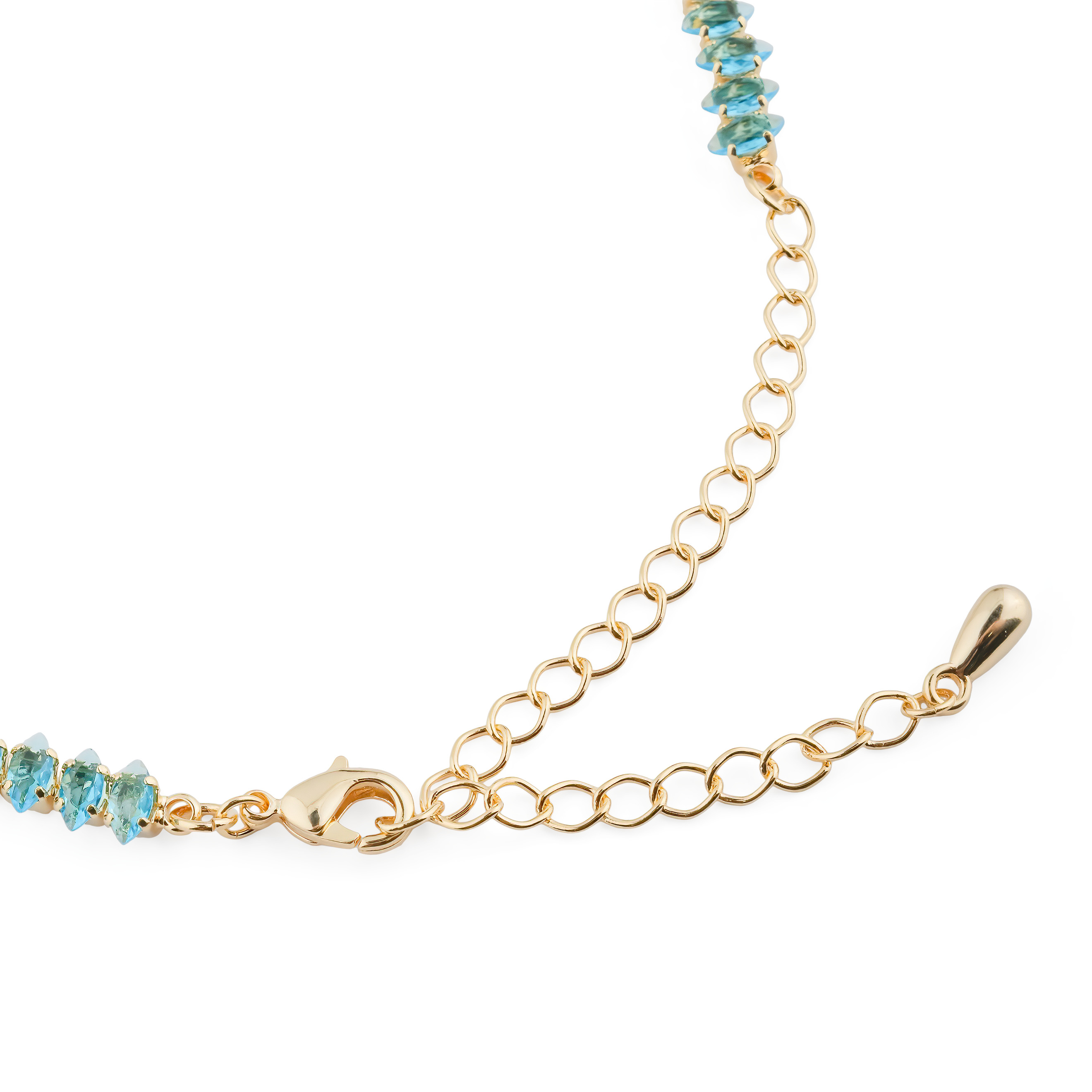 Choker necklace with blue crystals