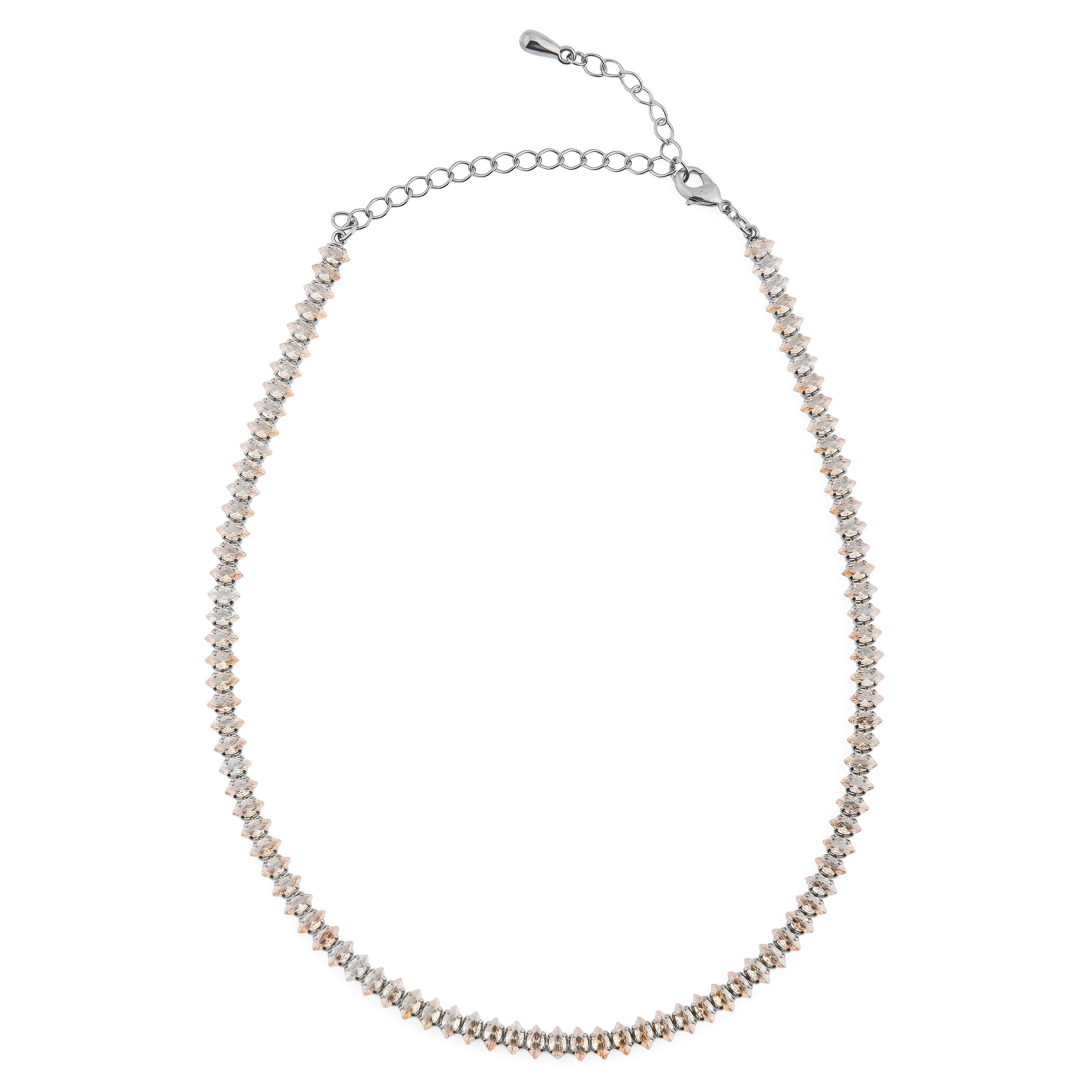 Choker necklace with caramel crystals