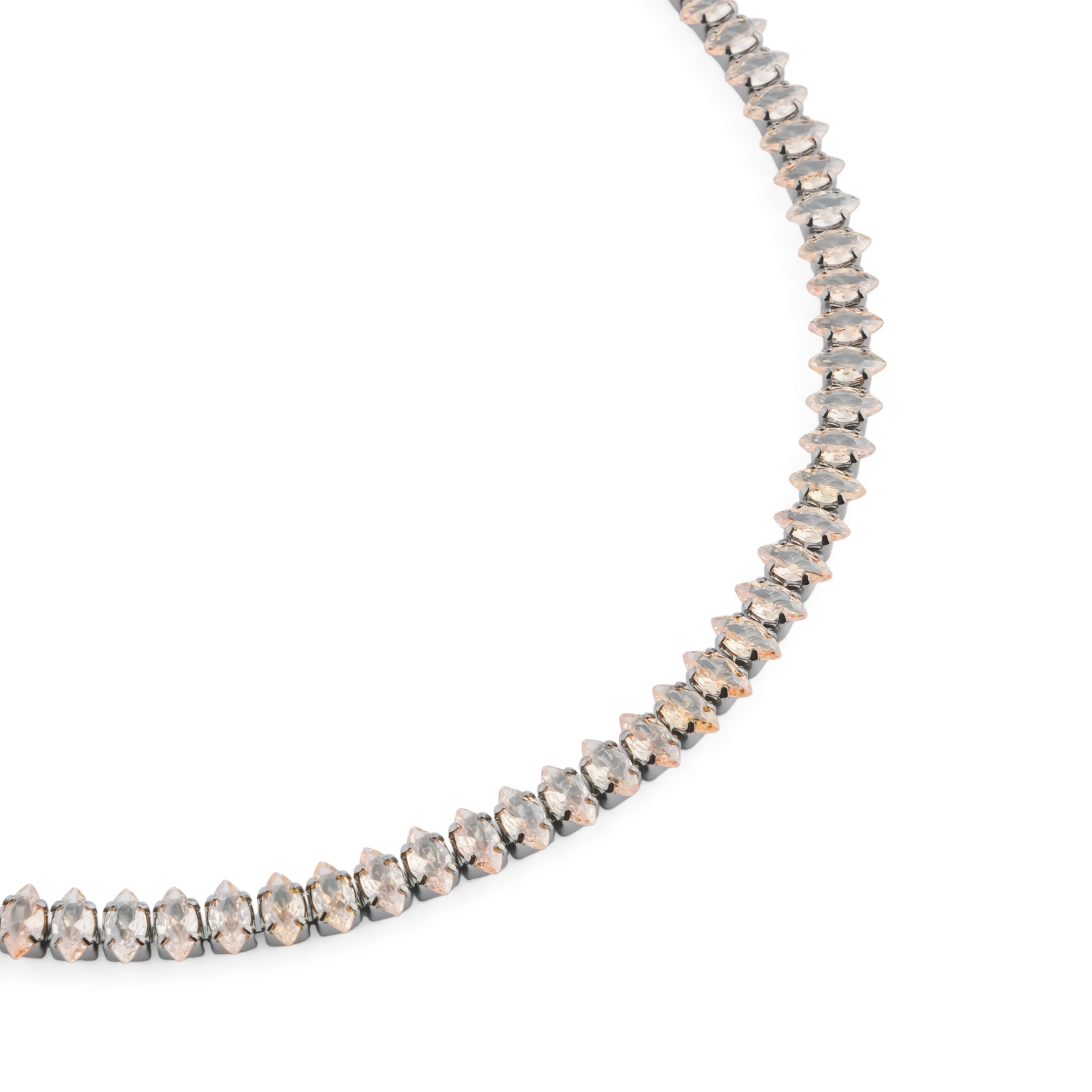 Choker necklace with caramel crystals