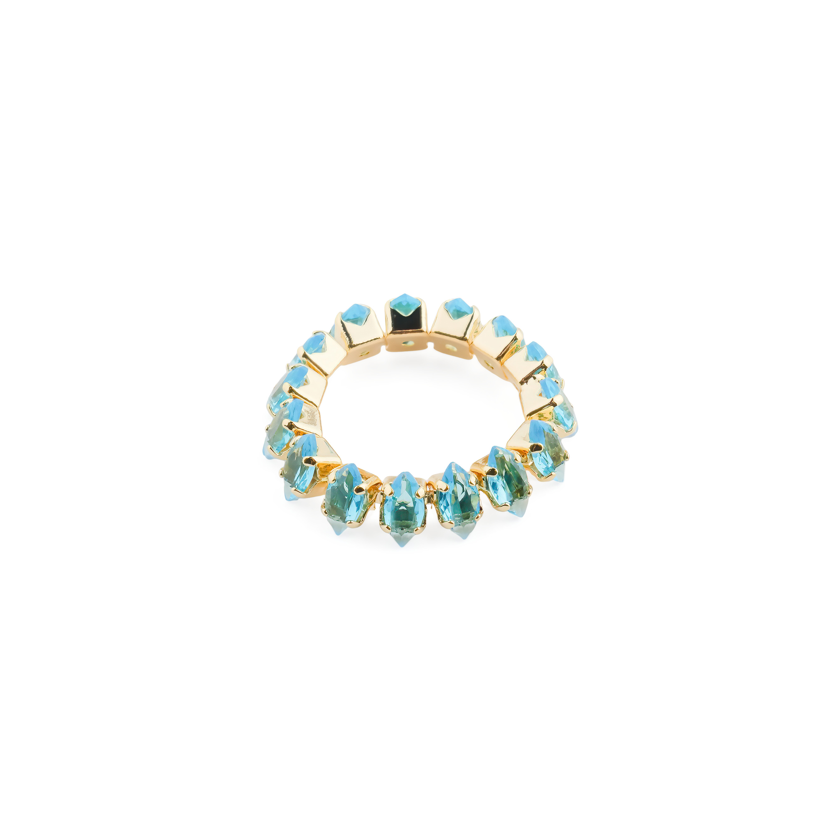 Ring with blue crystals