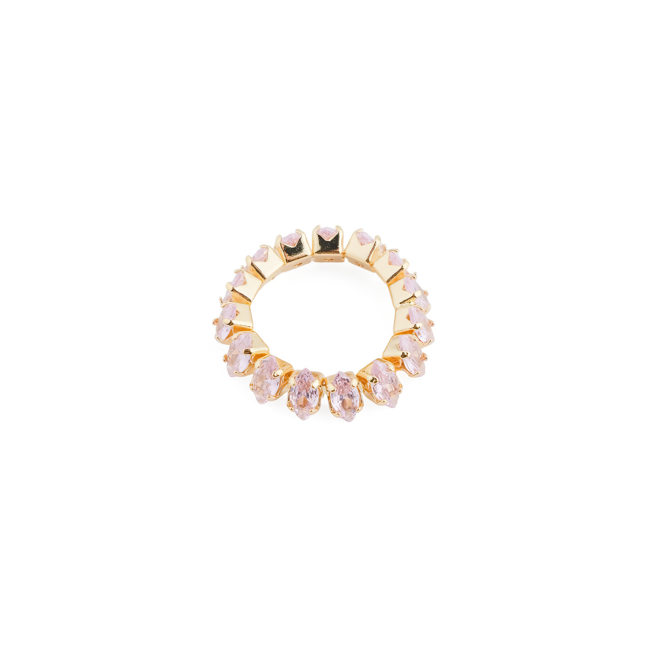 Herald Percy Кольцо с розовыми кристаллами herald percy золотистое фигурное кольцо с черным сердцем