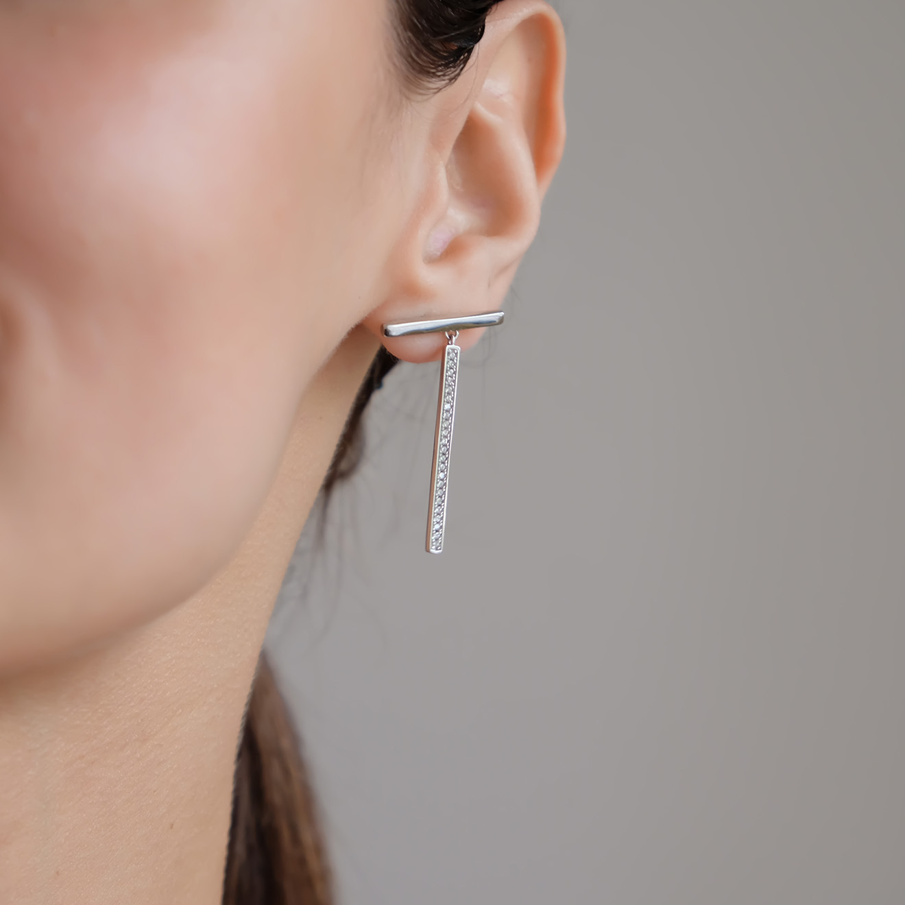 Серьги из серебра с кубическим цирконием