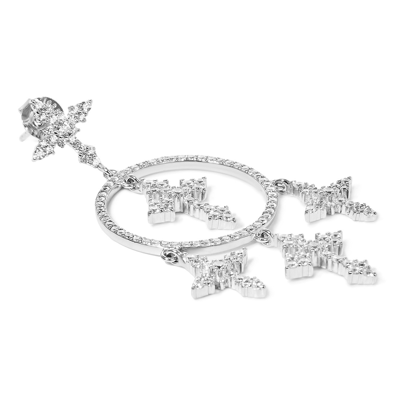 Серебряные серьги «Готти» с цирконием