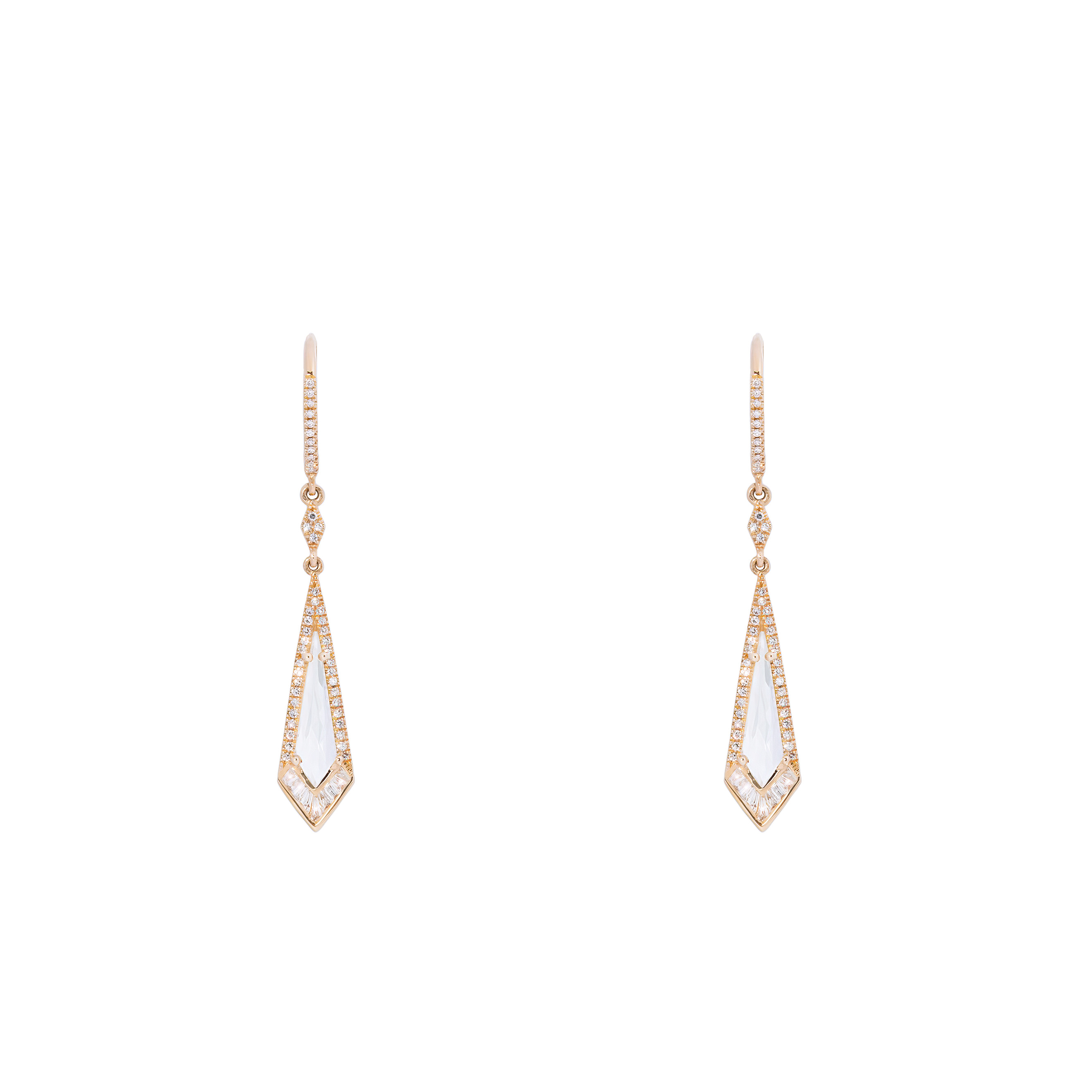 Yellow gold earrings with diamonds and topaz