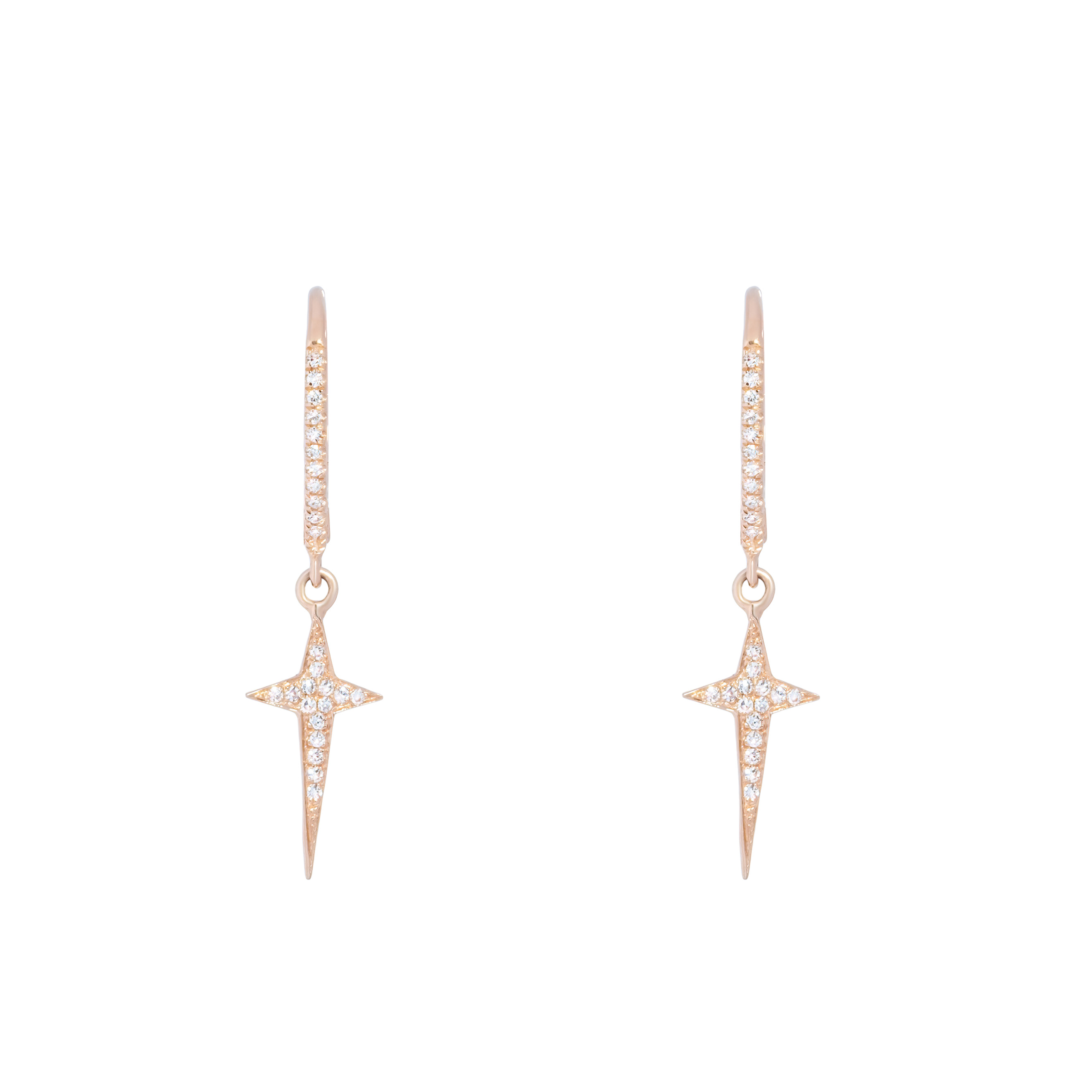 Rose gold earrings with diamonds