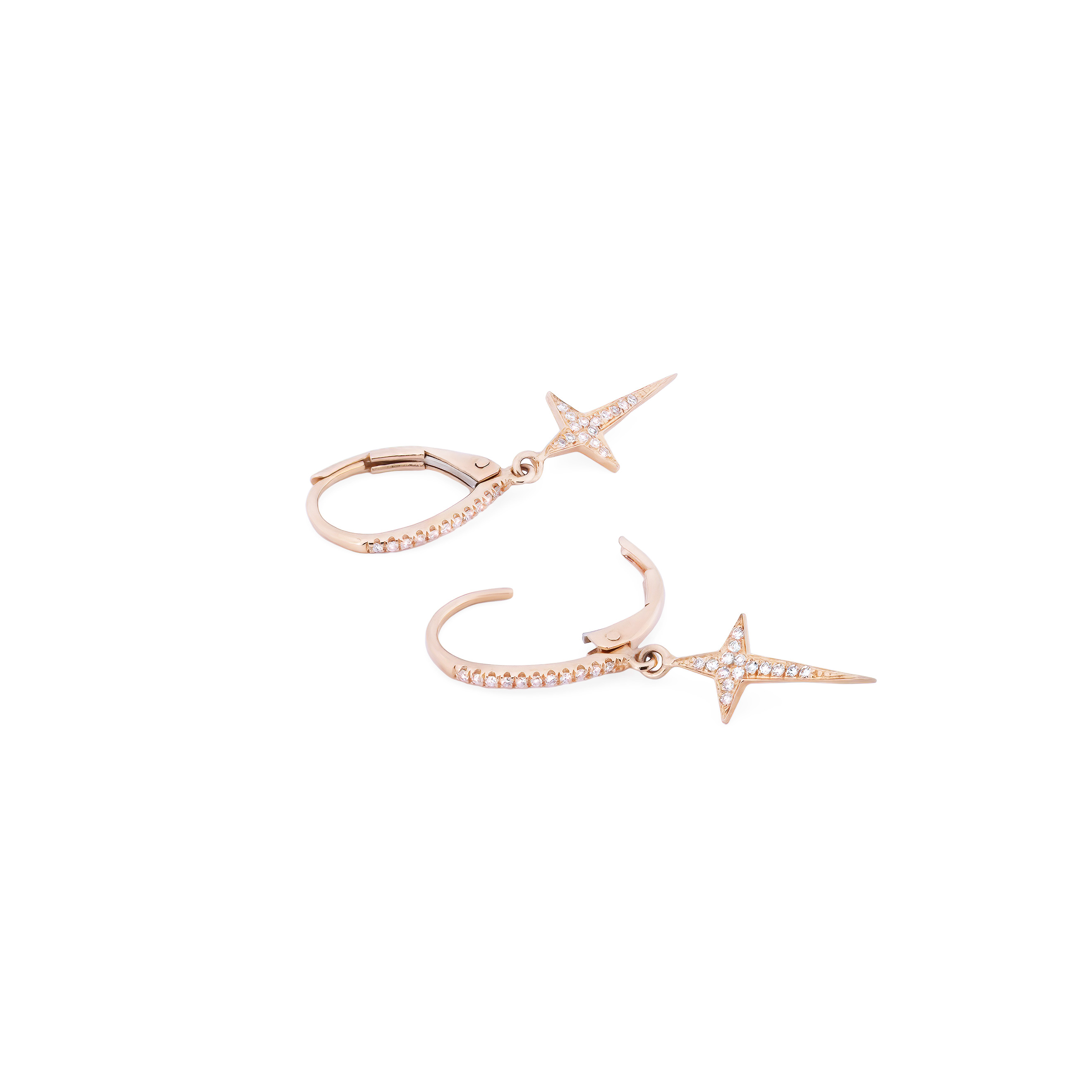 Rose gold earrings with diamonds