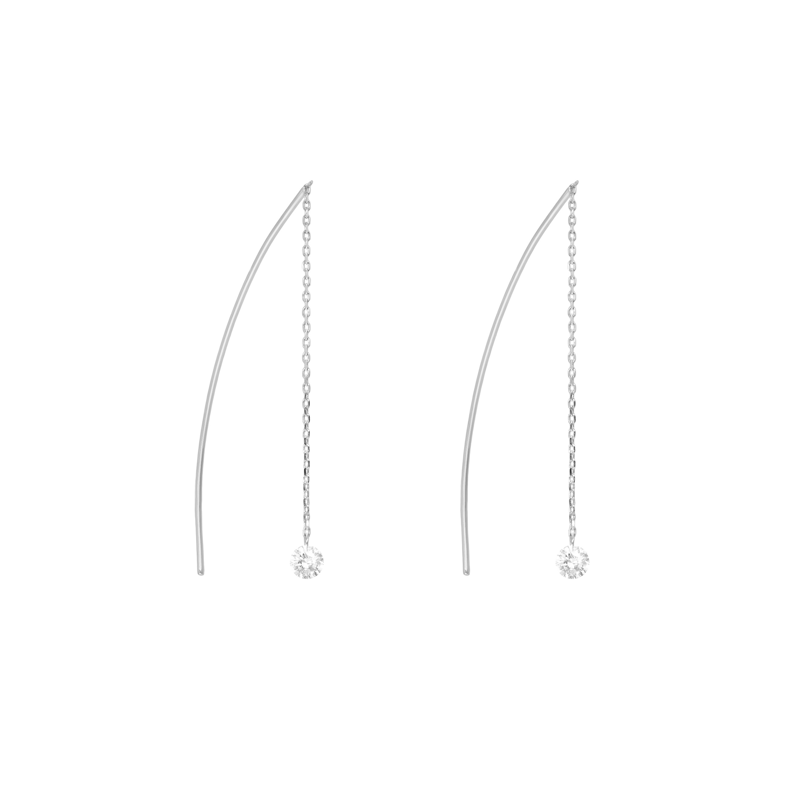 Earrings made of white gold with diamonds