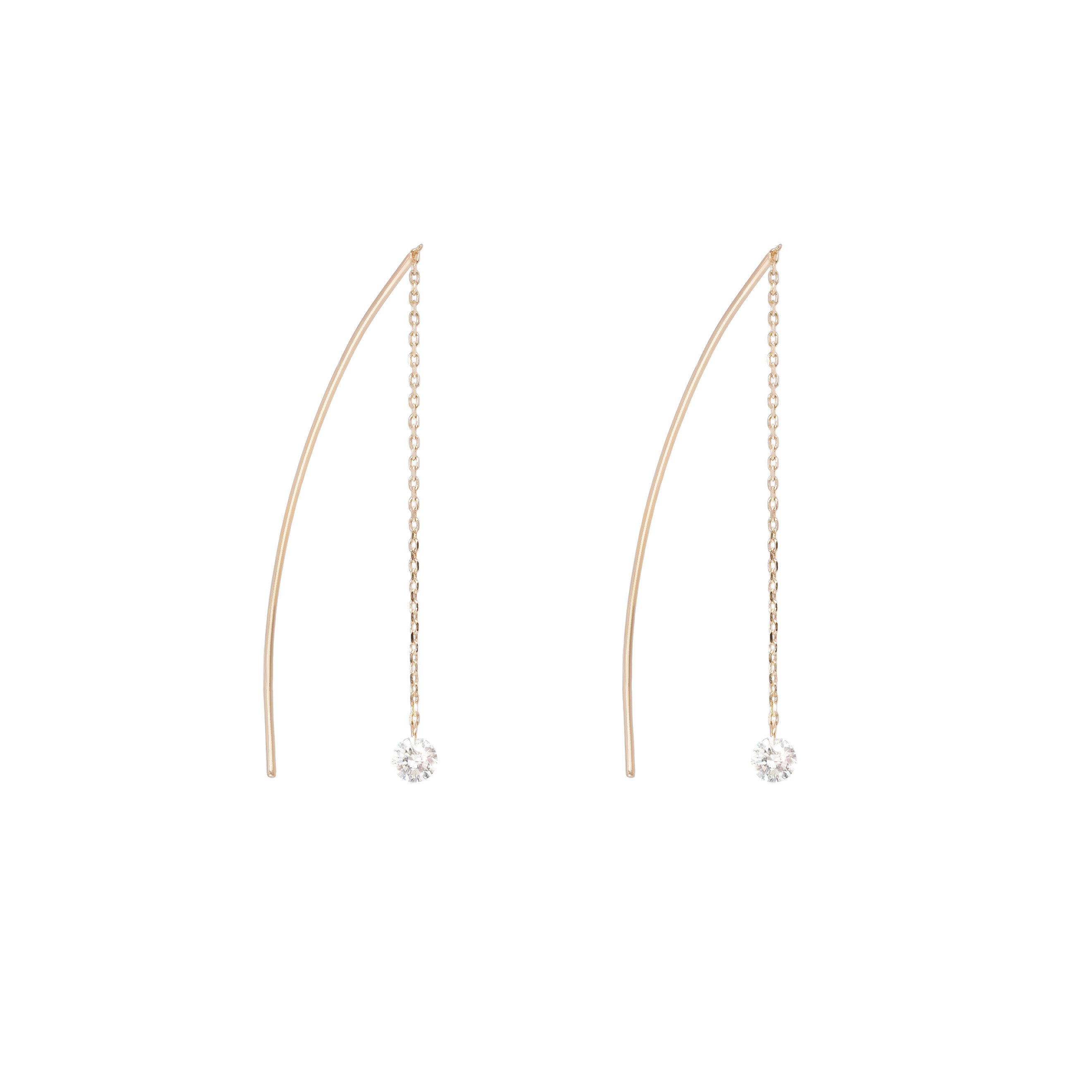 Yellow gold earrings with diamonds