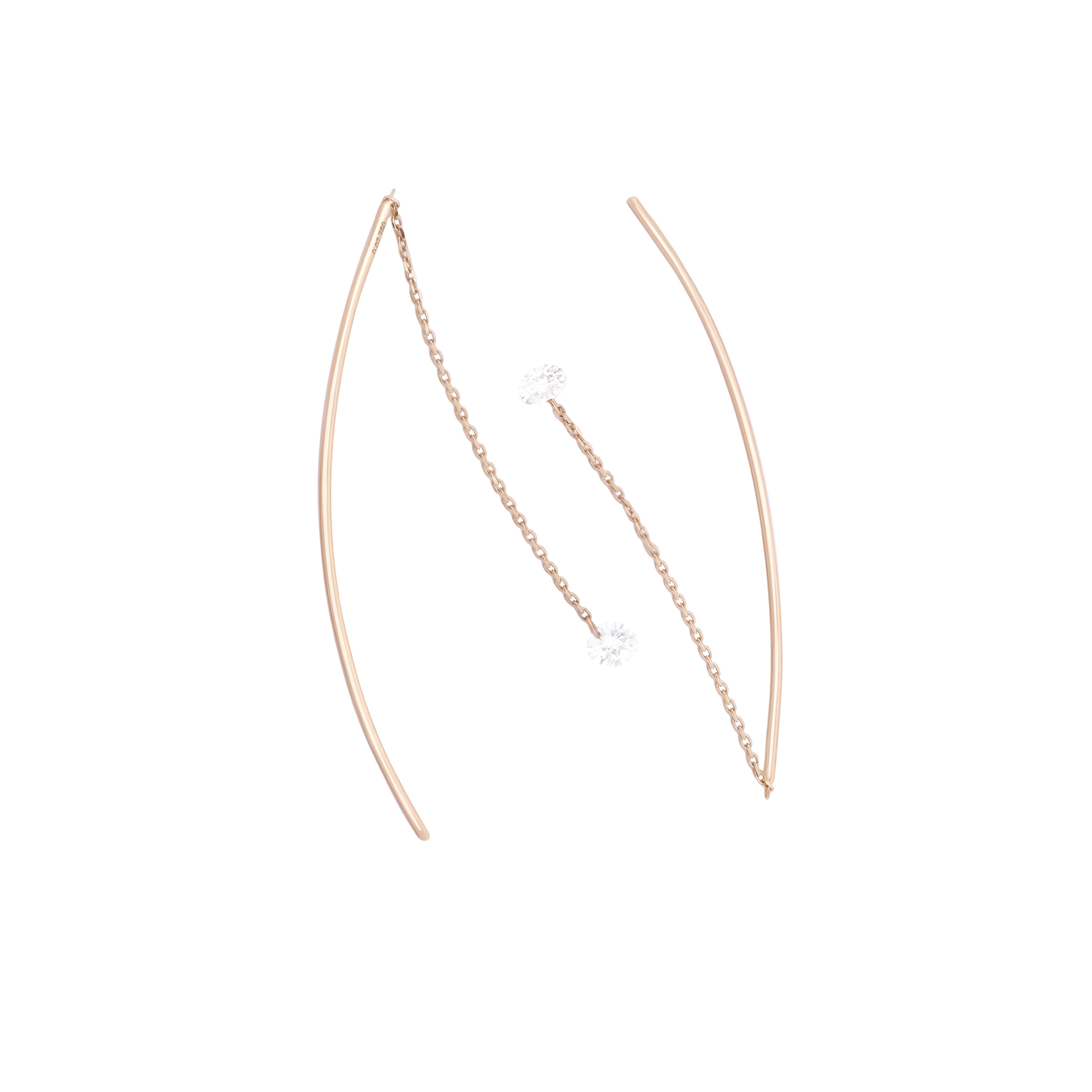 Yellow gold earrings with diamonds