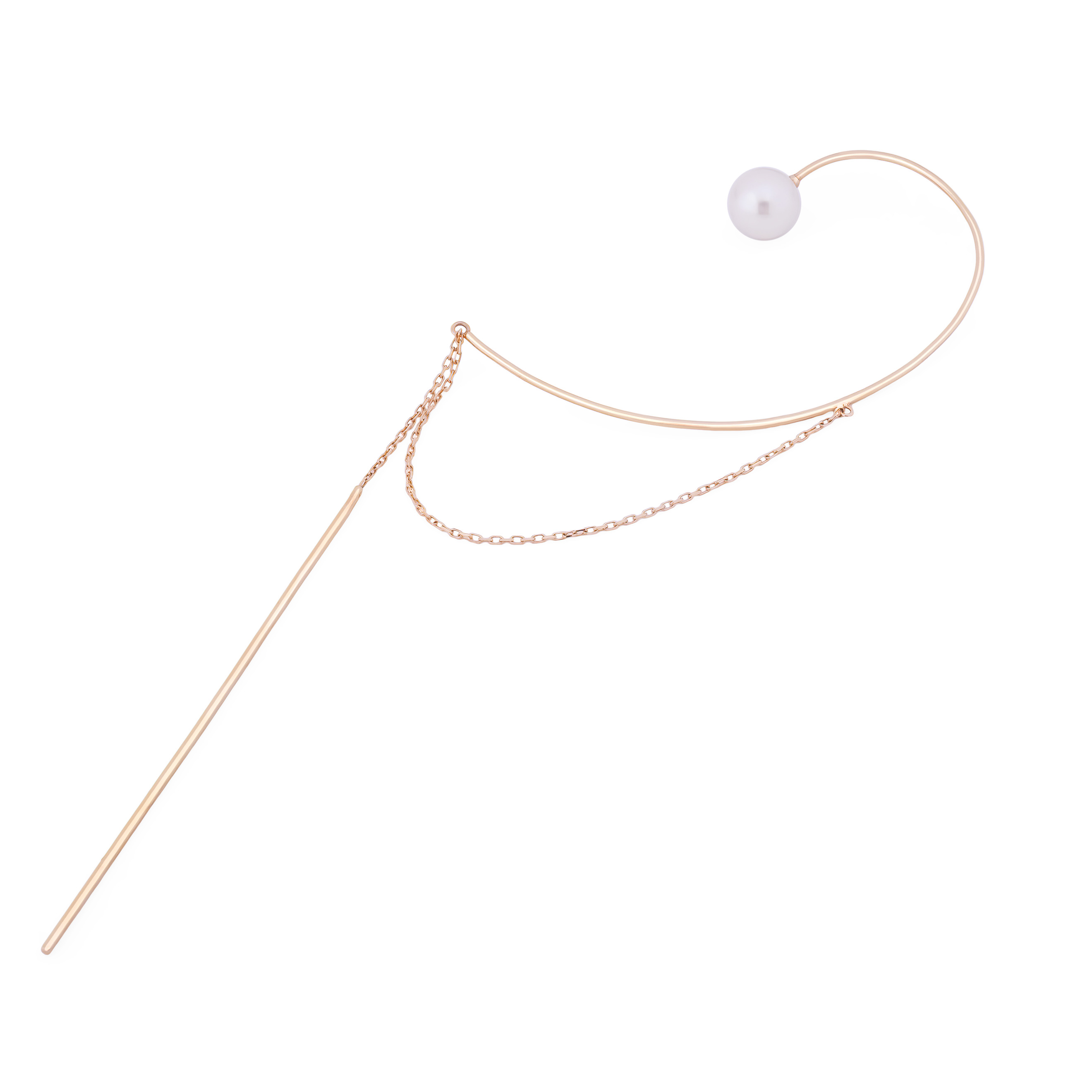 Monoserge made of yellow gold with a pearl