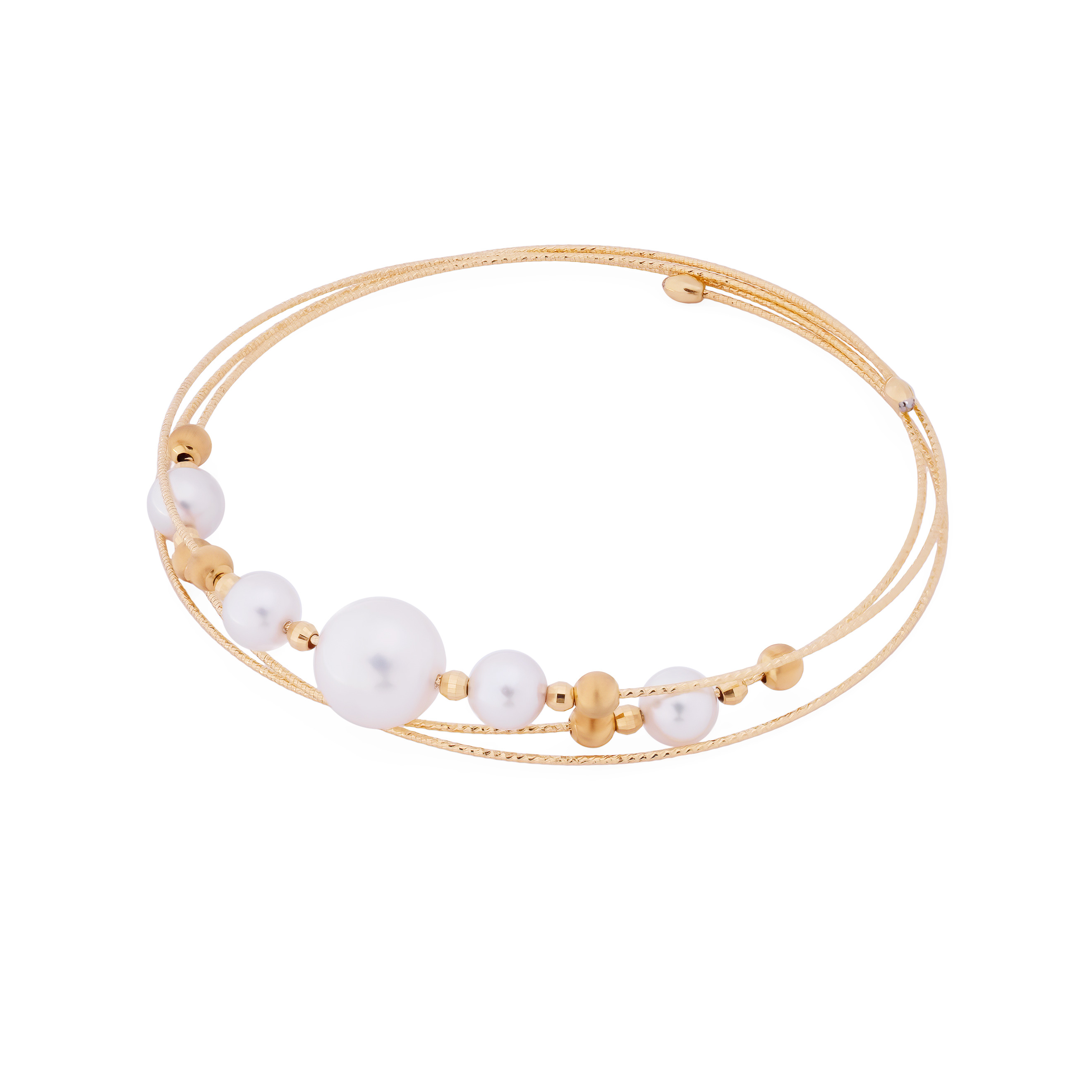 Yellow gold bracelet with pearls