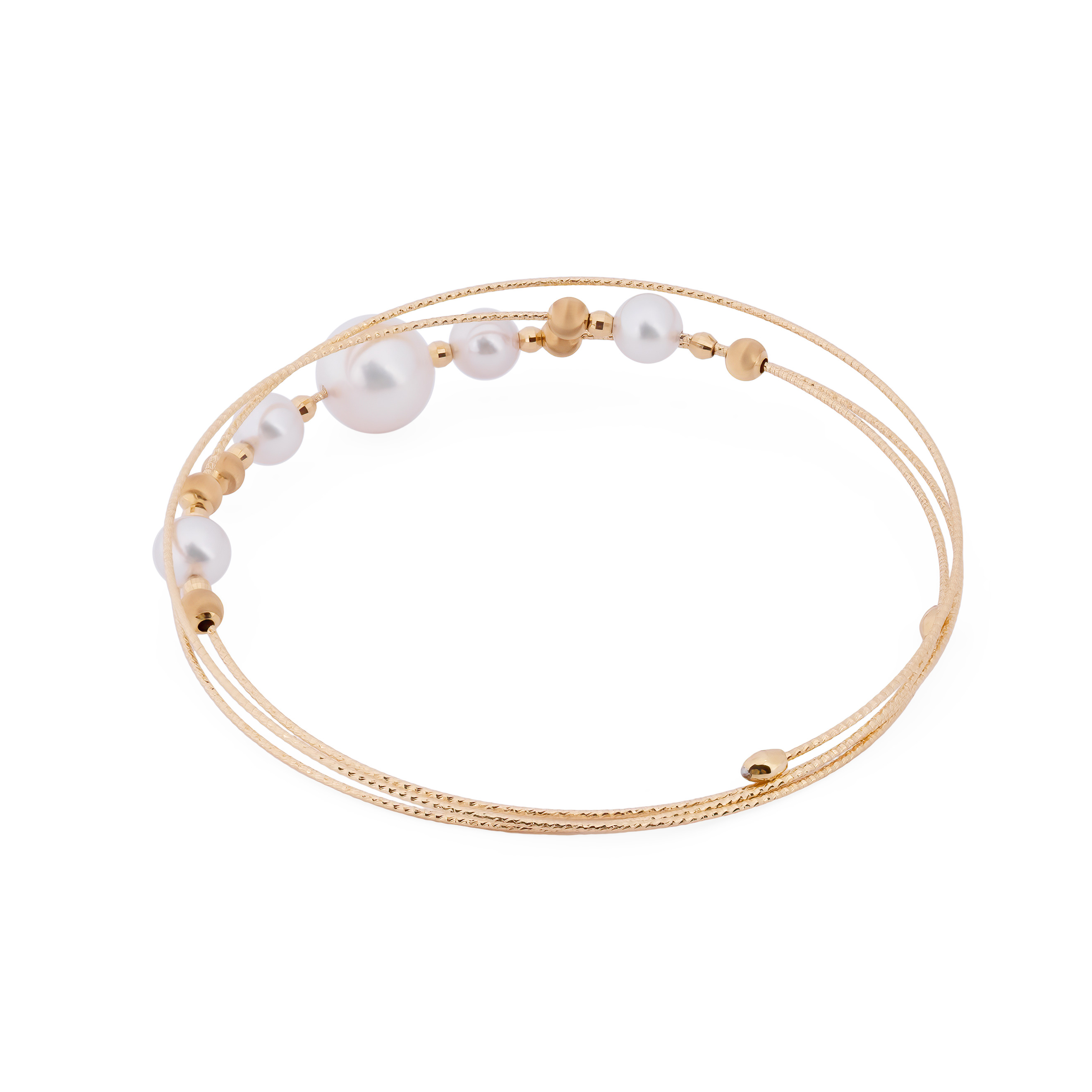 Yellow gold bracelet with pearls
