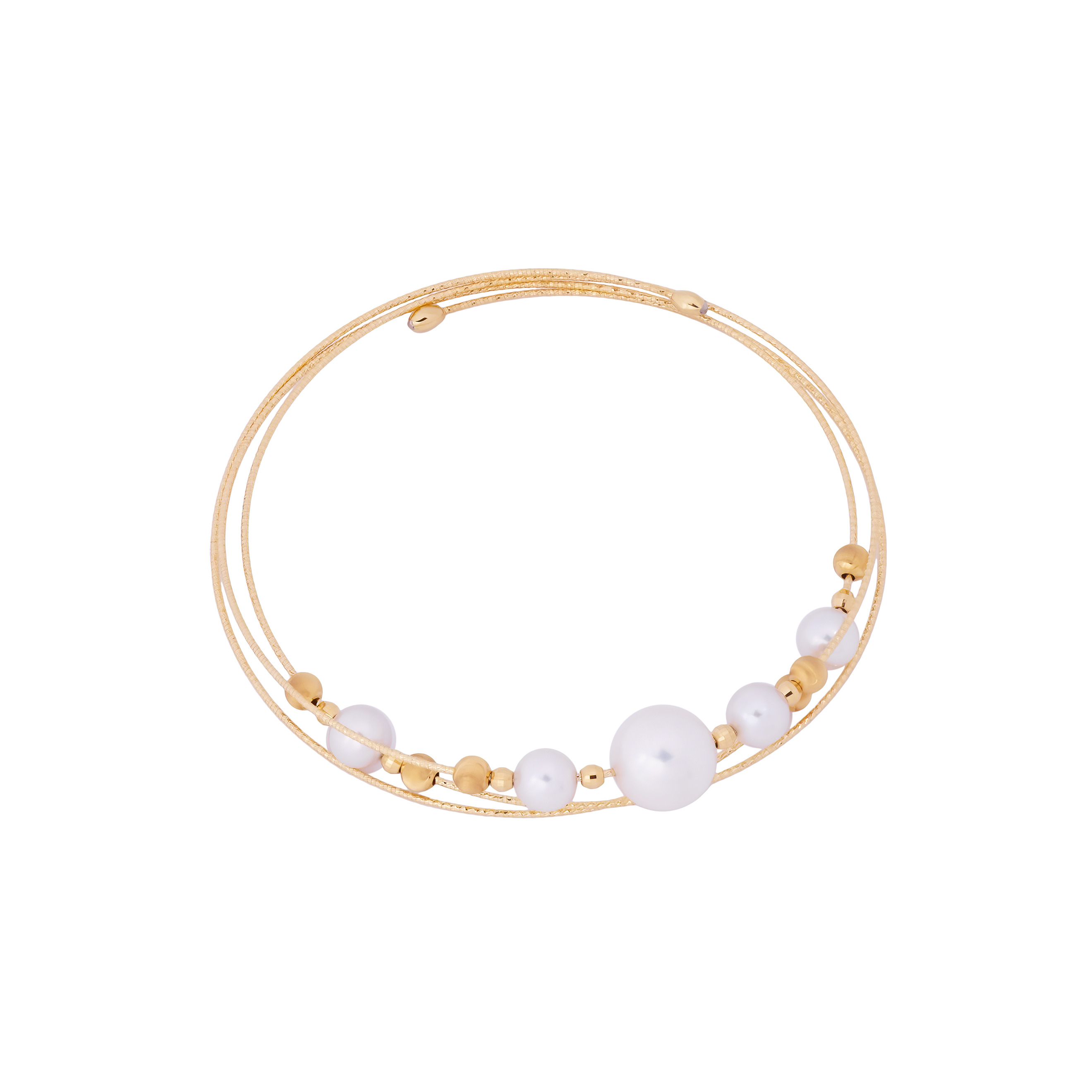 Yellow gold bracelet with pearls