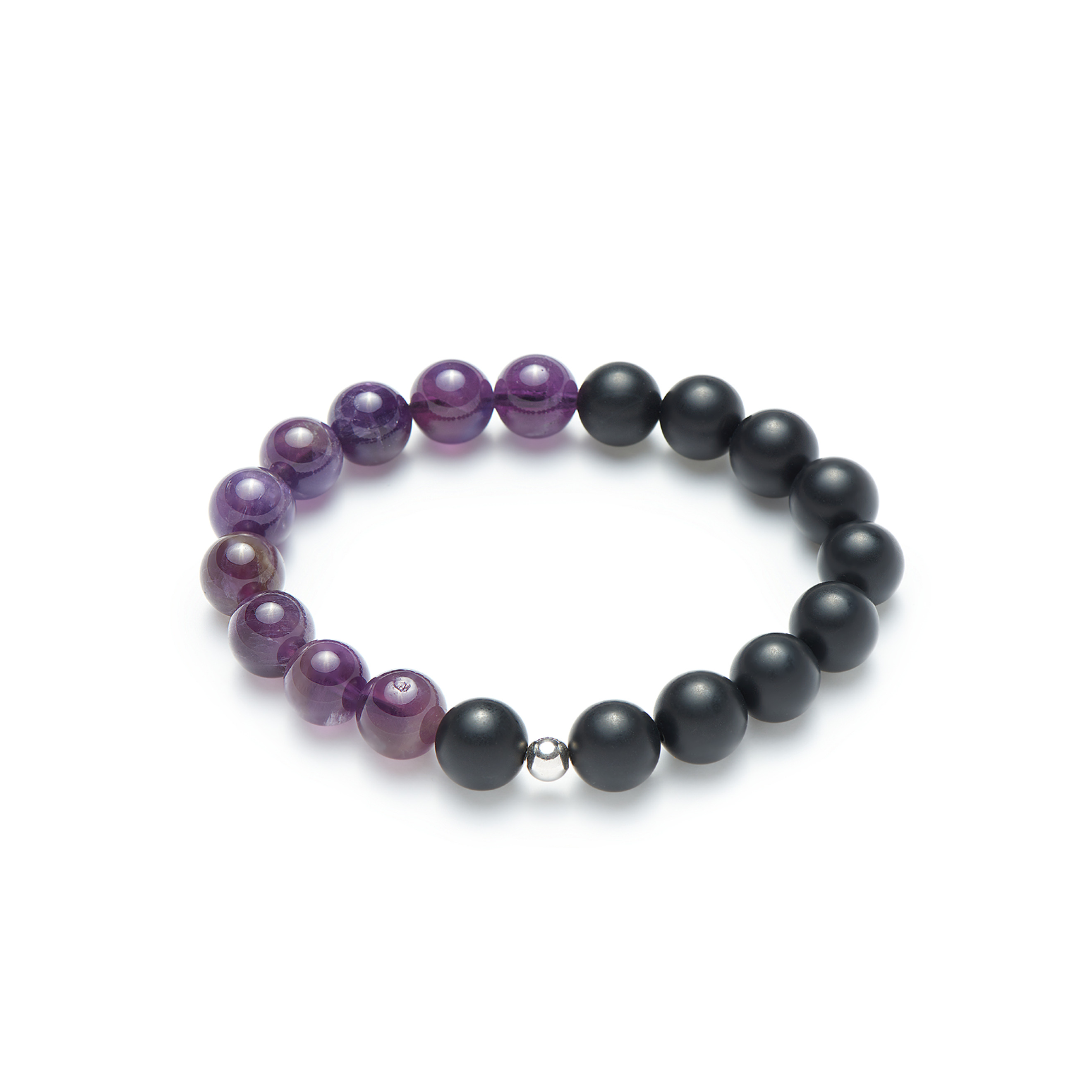 Bracelet made of agate and amethyst Ø10mm