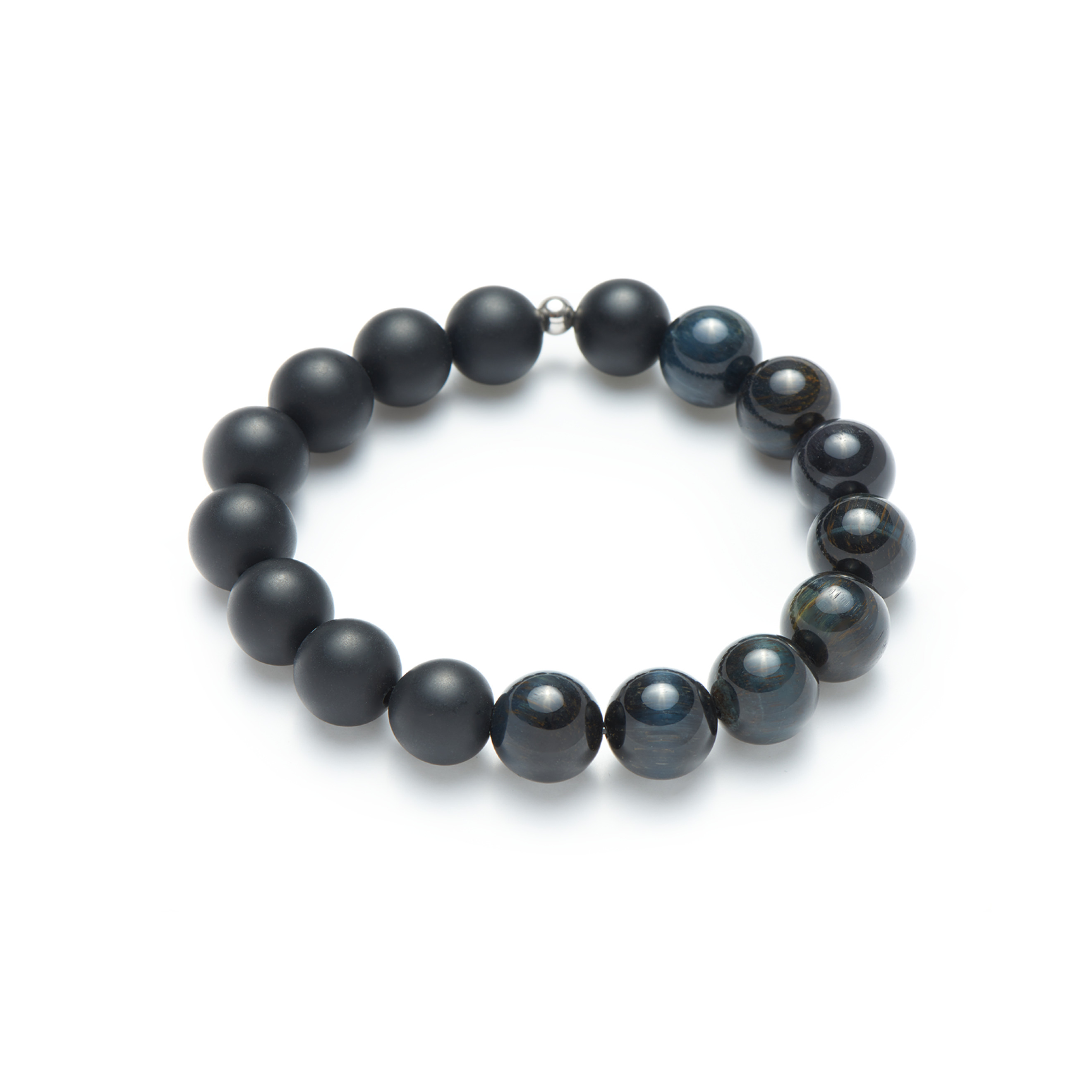 Bracelet made of agate and hawkeye Ø12mm