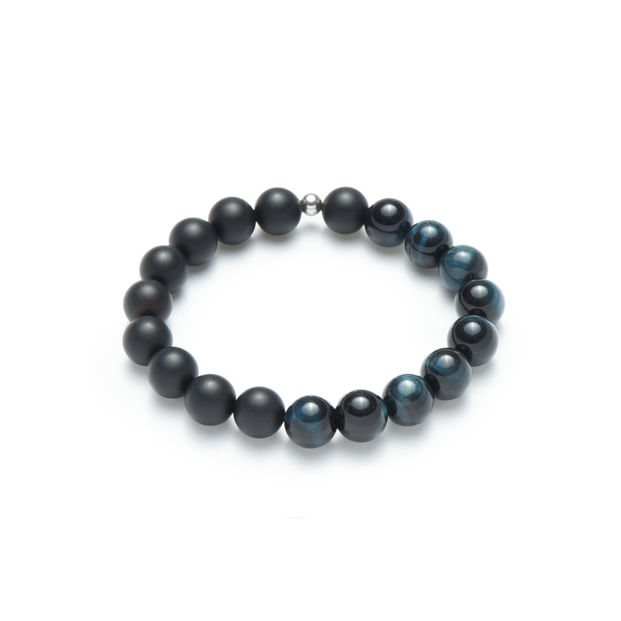 Bracelet made of agate and hawkeye Ø10mm