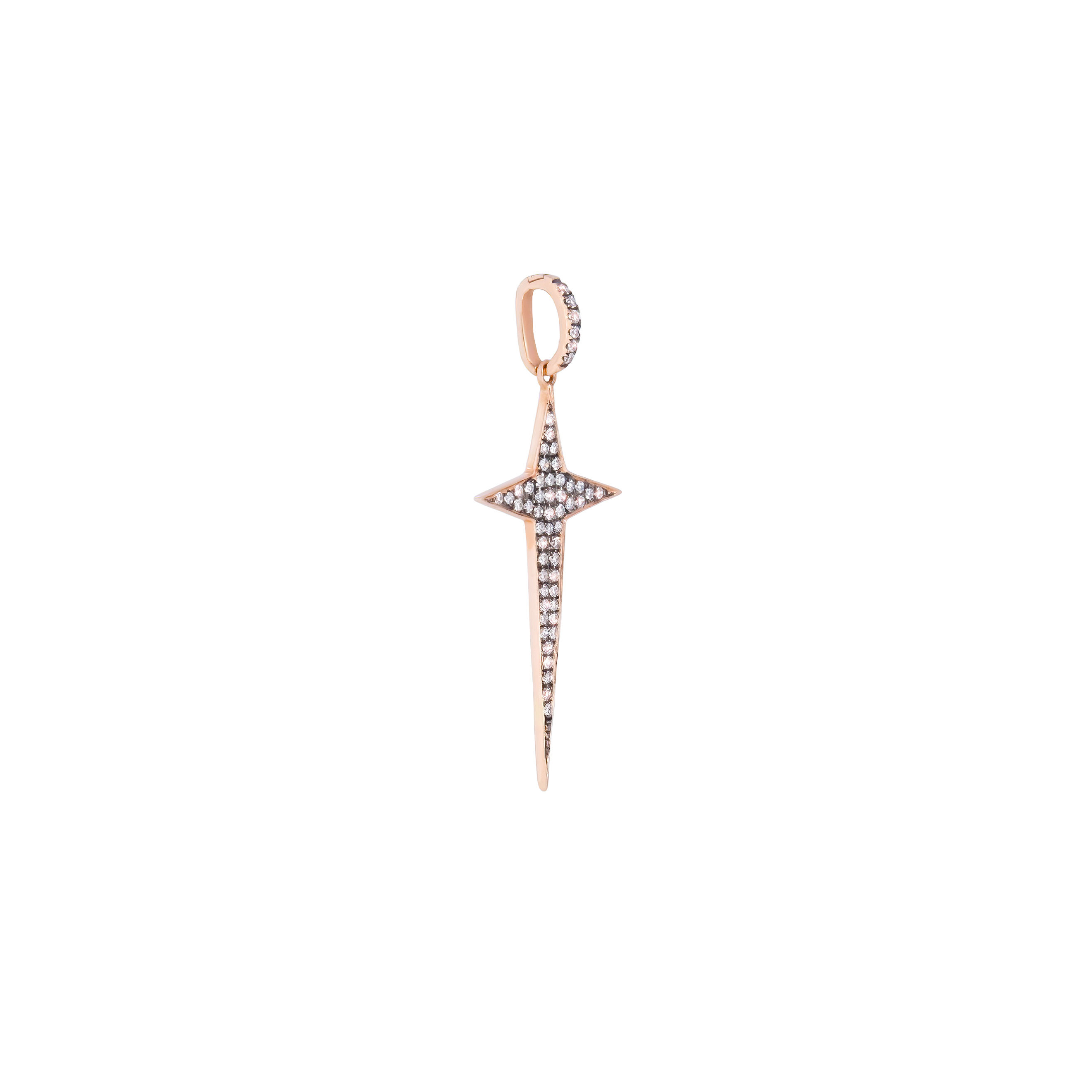 Rose gold pendant with diamonds