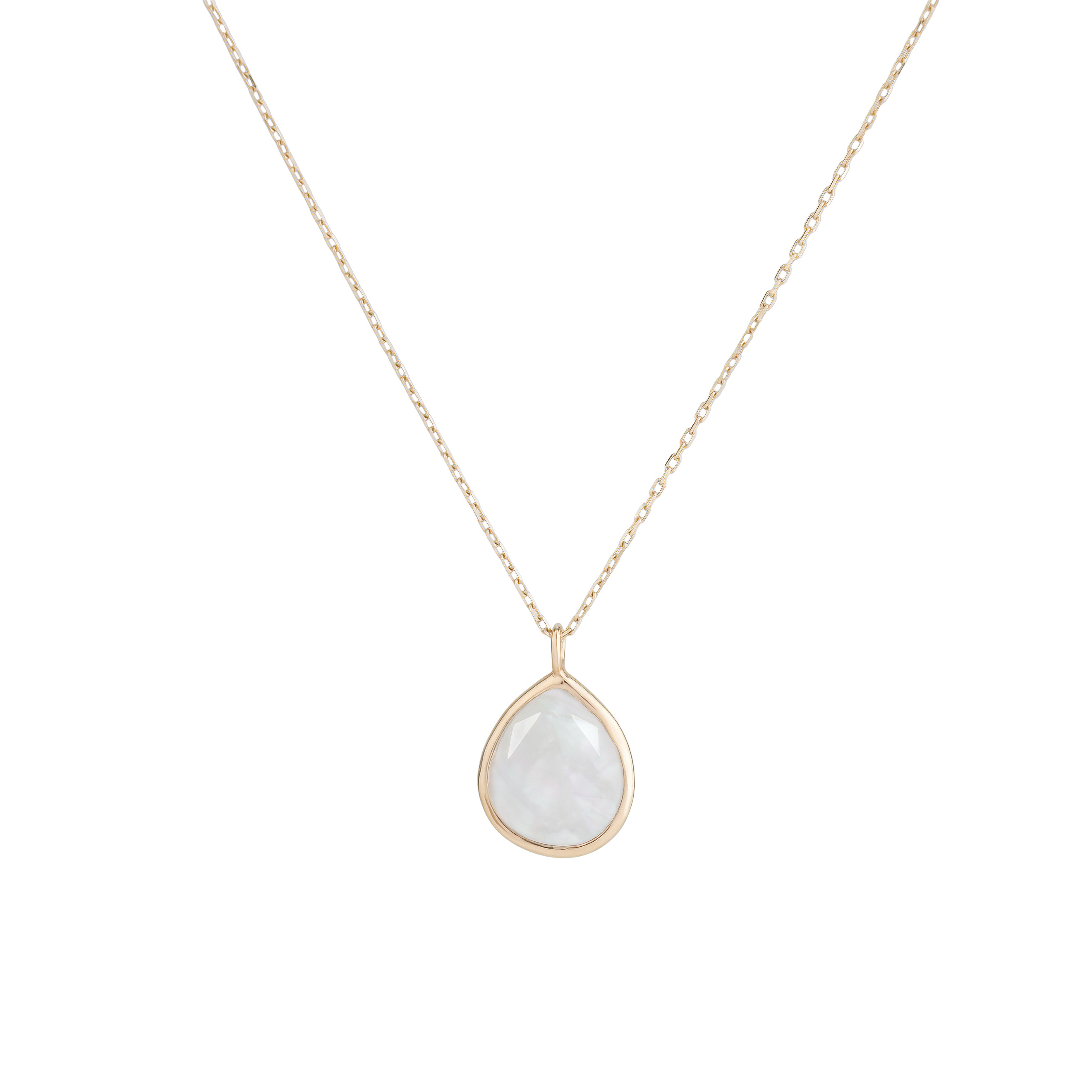Yellow gold necklace with labradorite