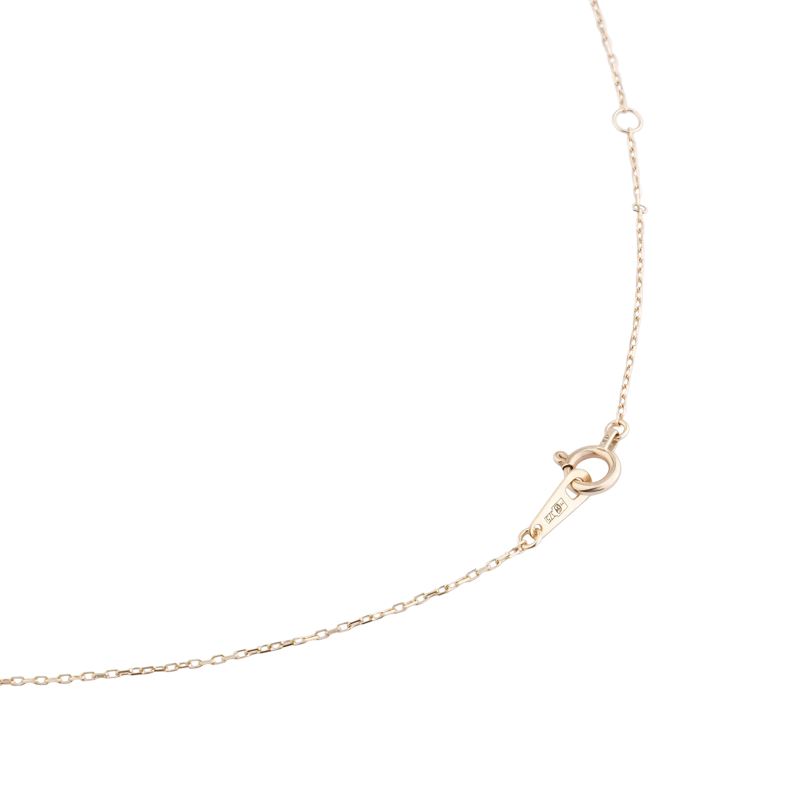 Yellow gold necklace with labradorite