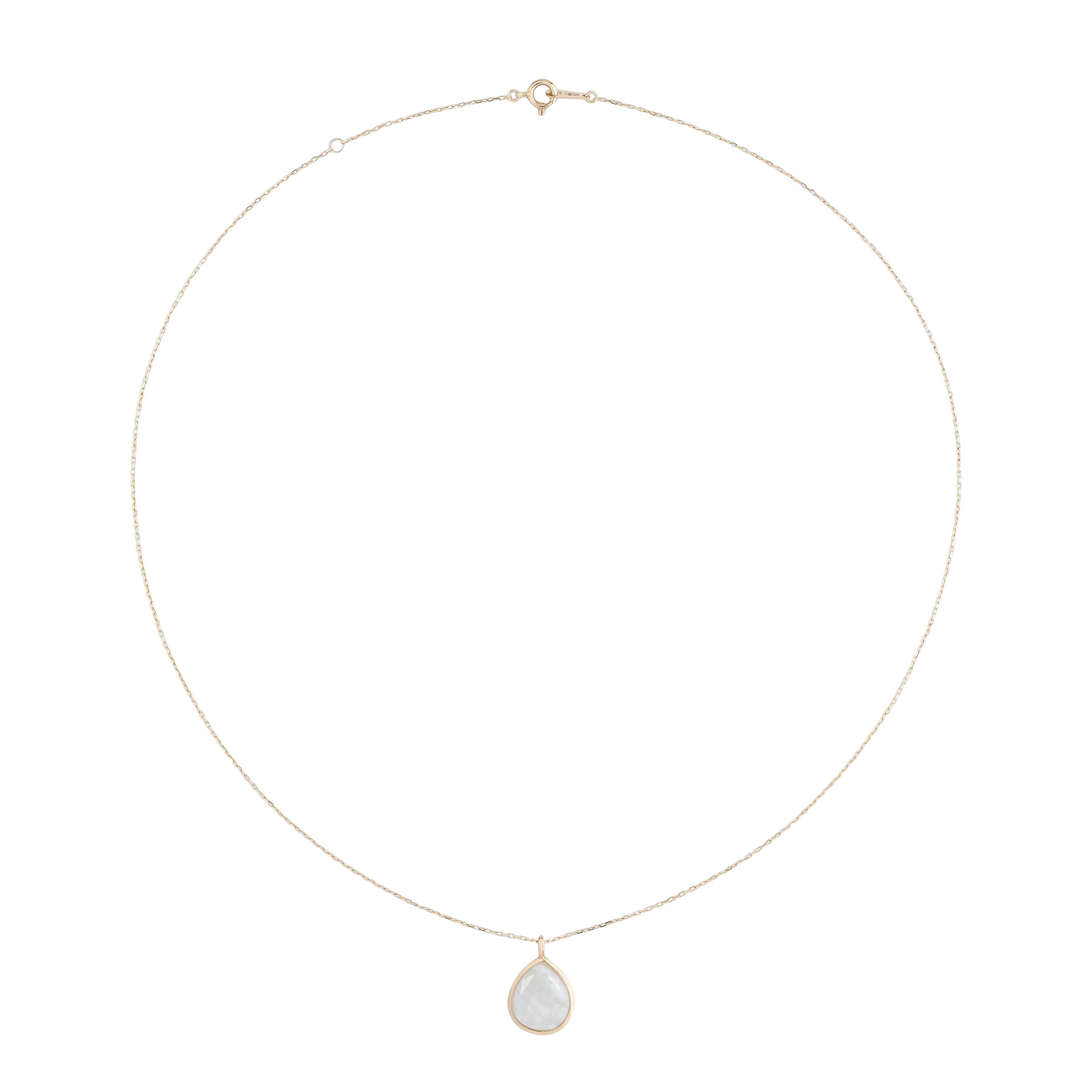 Yellow gold necklace with labradorite