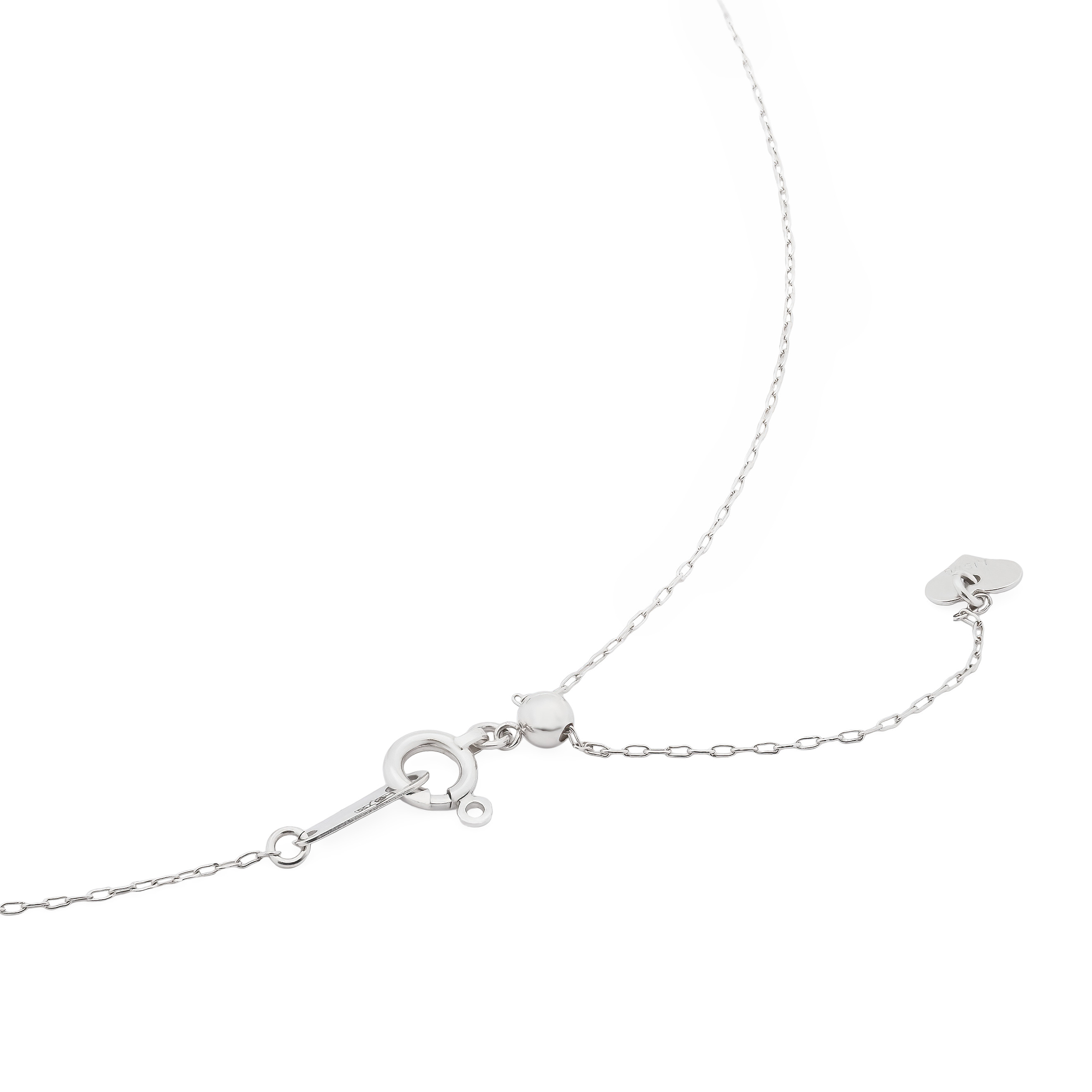 Necklace in white gold with sapphire and pearls