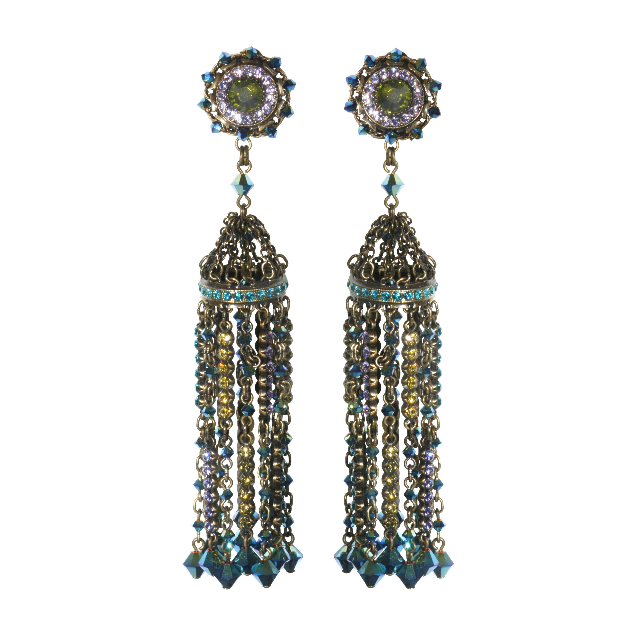Maharani clips with blue crystals