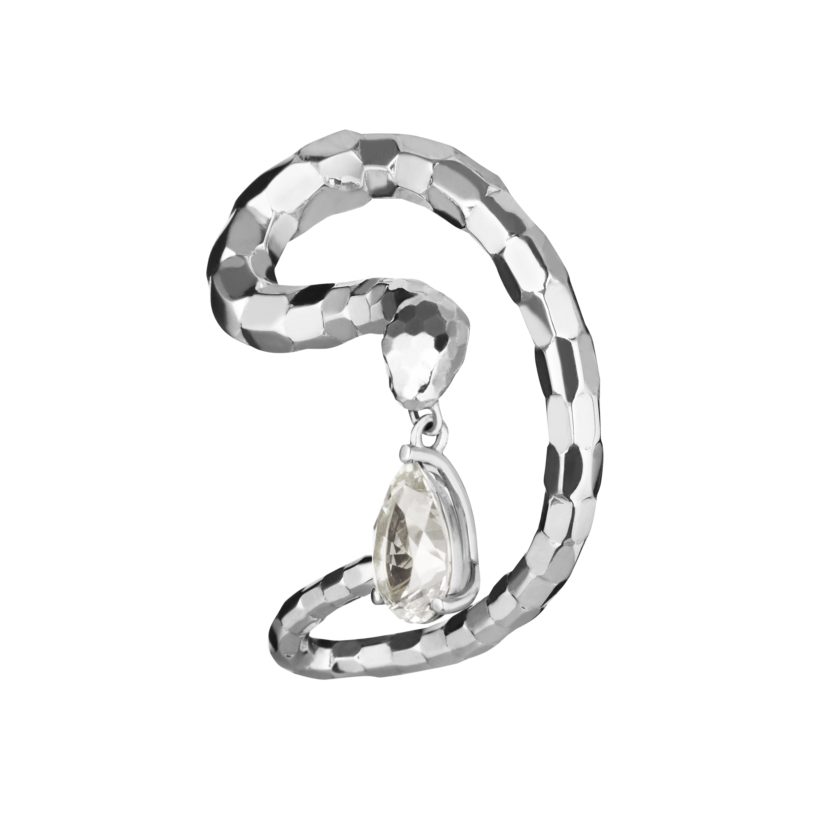 Каффы Vertigo Jewellery Lab Кафф VENENUM silv, серебро 925, бел. родий, топаз 7,75 кт