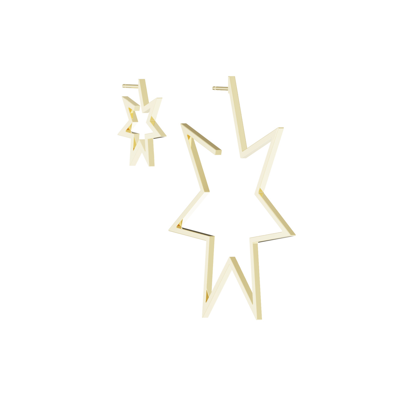 Jewlia Позолоченные серьги-звезды из серебра jewlia позолоченный анклет кобра из серебра