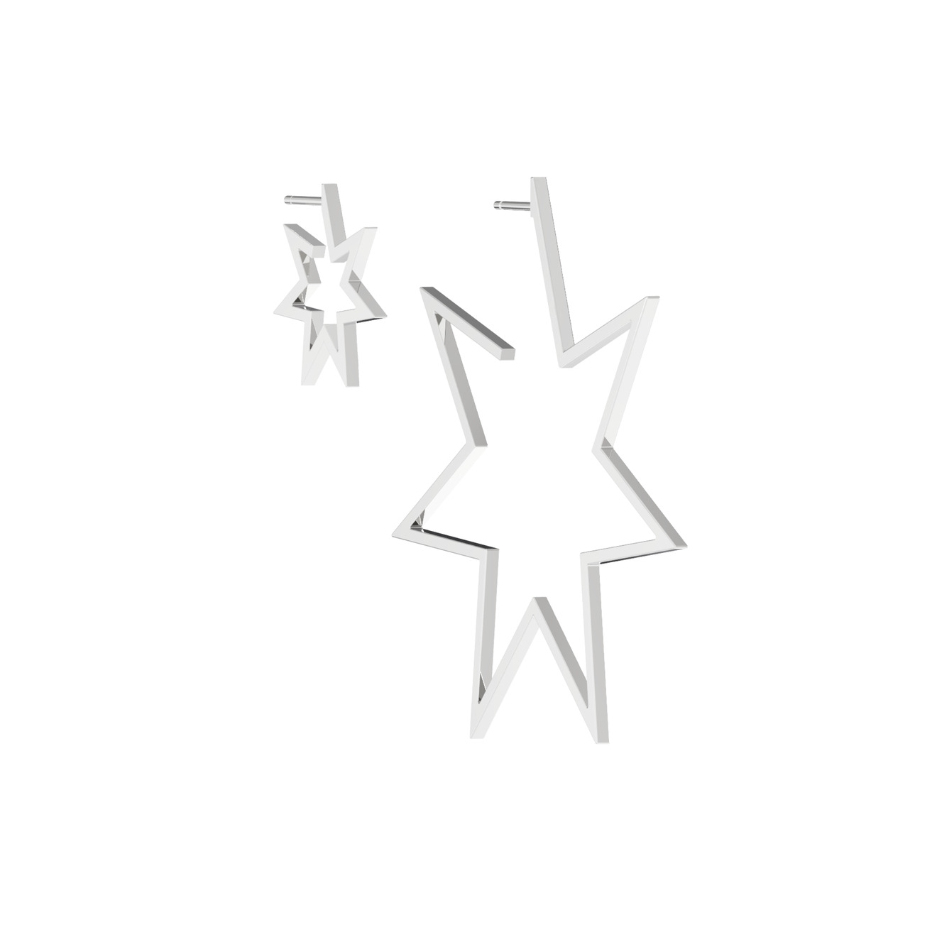 Jewlia Серьги-звезды из серебра jewlia биколорные серьги кольца из серебра с позолотой