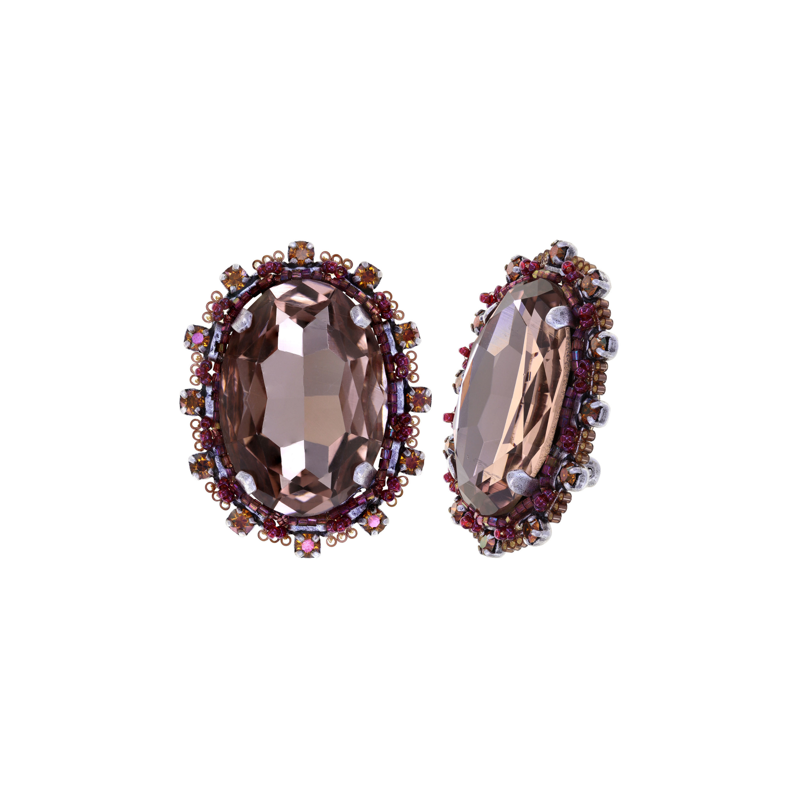African Glam Clips with red crystals