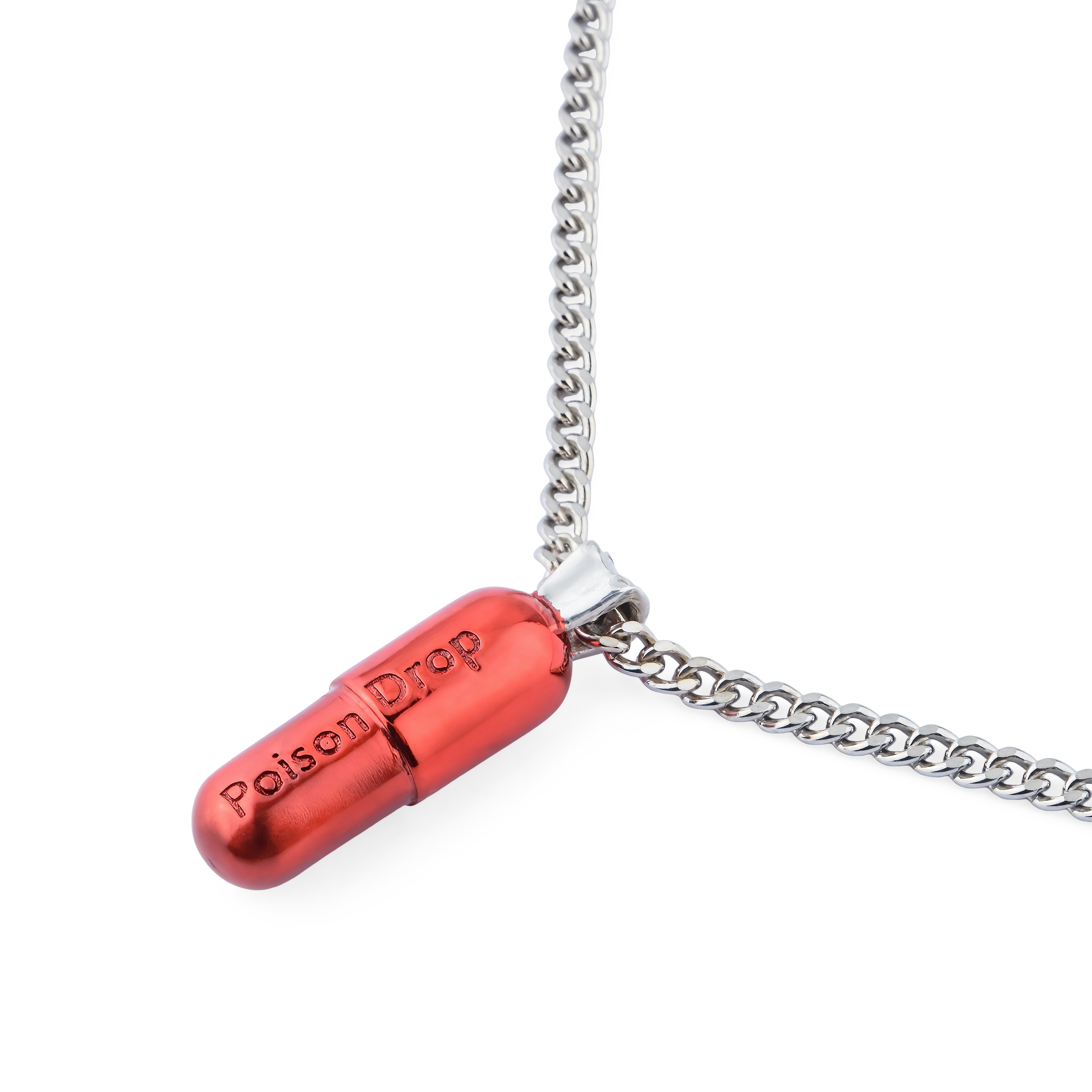 Красная подвеска «Pill» из серебра
