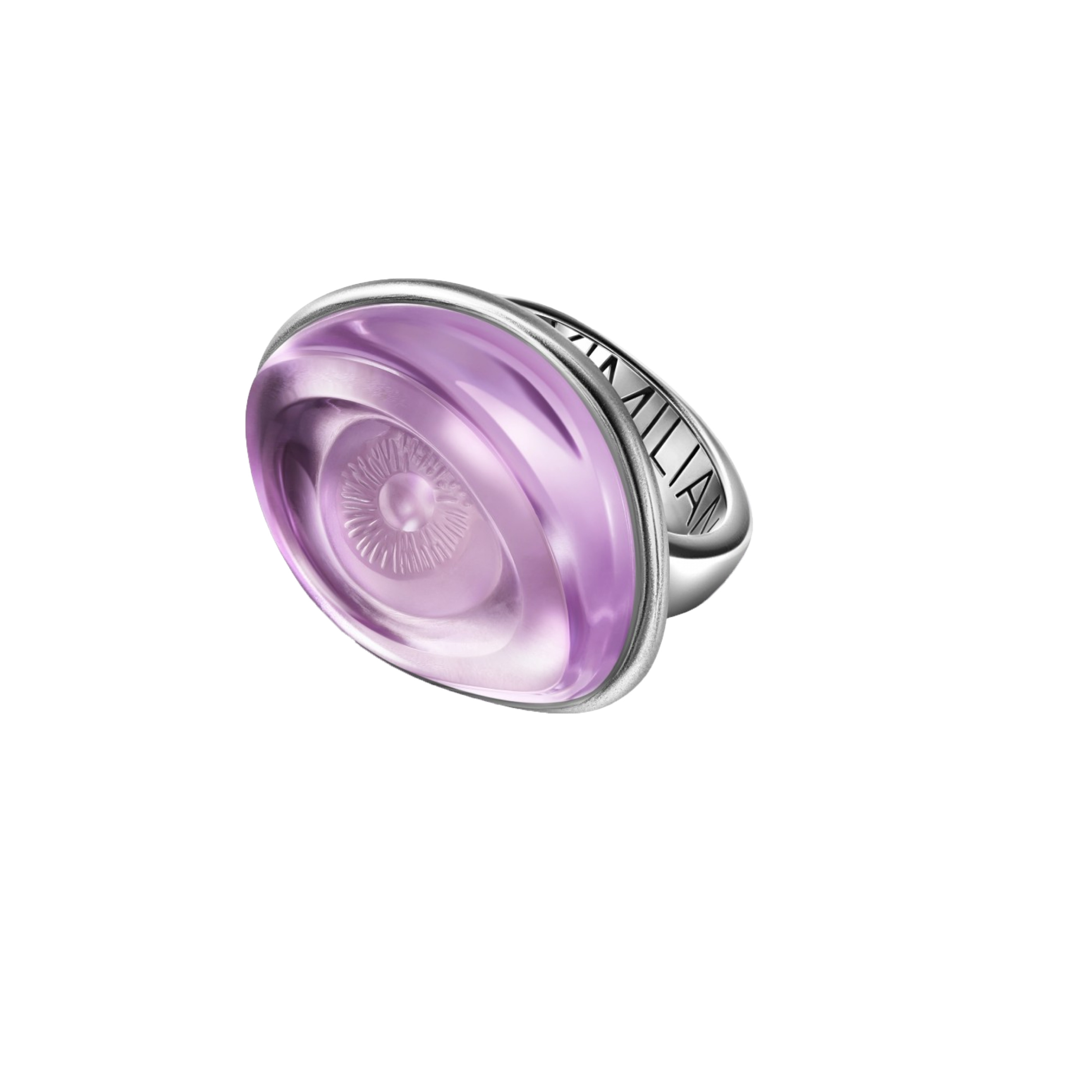 Акцентные кольца Maximilian Silver Label Кольцо Глаз с лавандовым резным кварцем