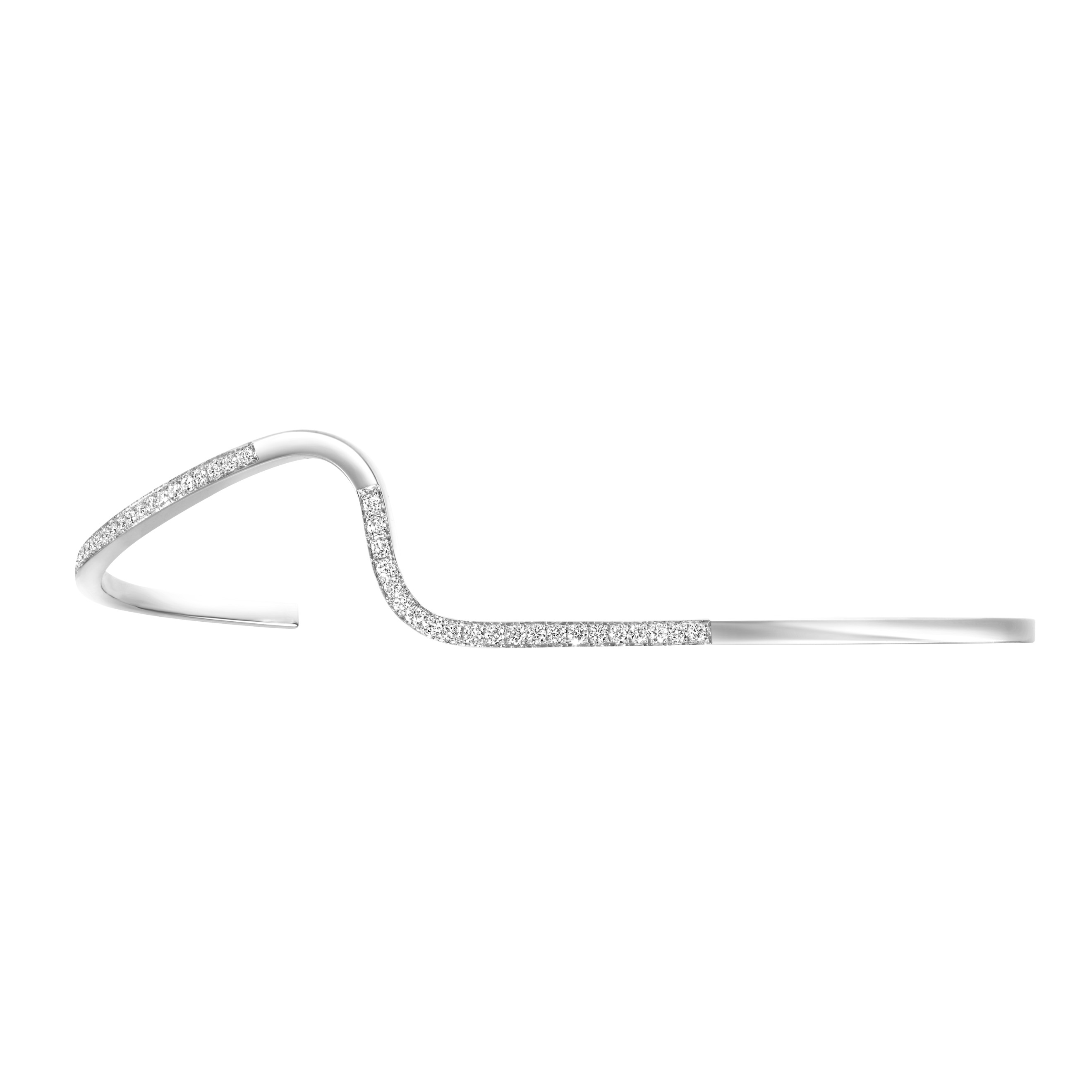 Curve bracelet in white gold with diamonds
