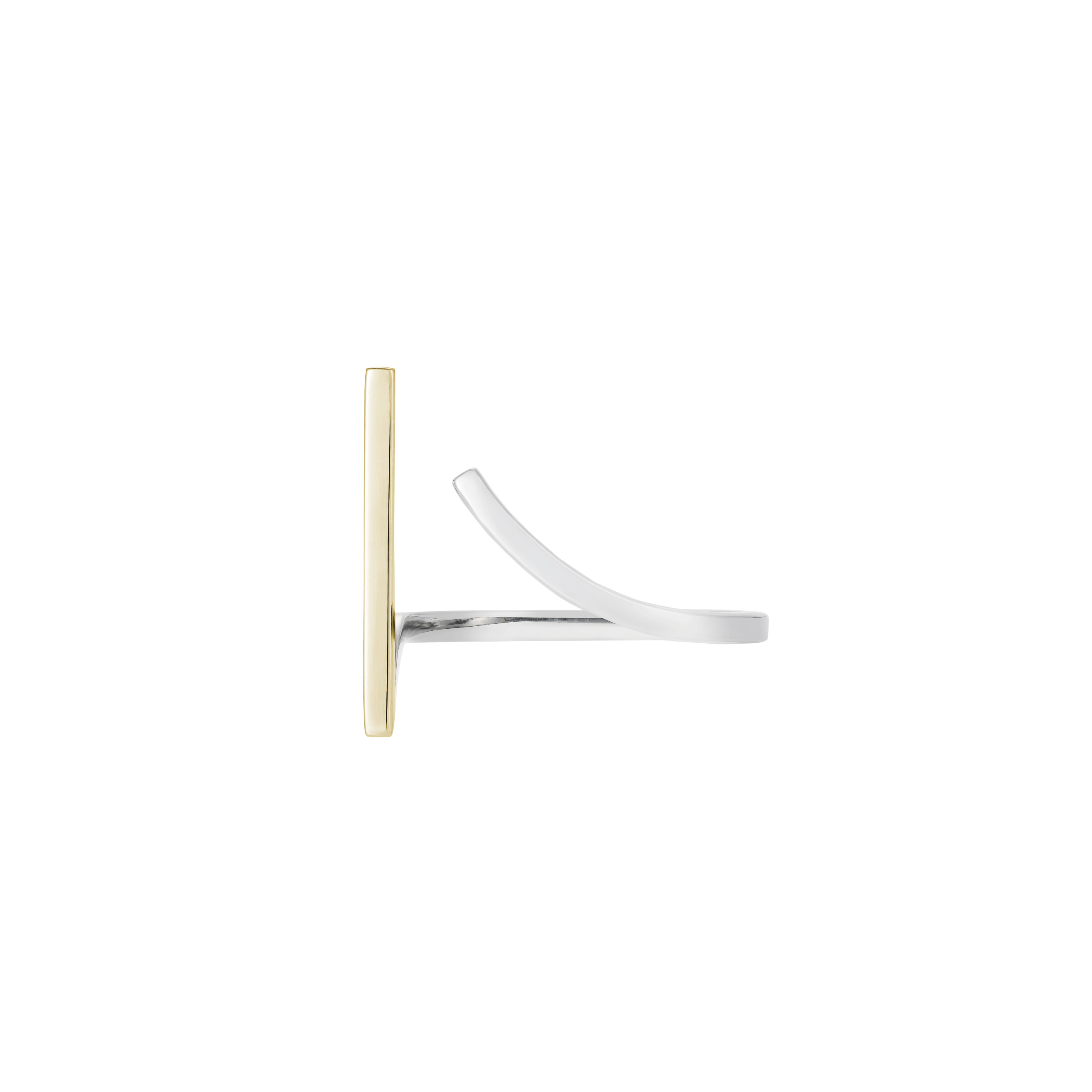 Кольцо Curve Ring из белого и желтого золота