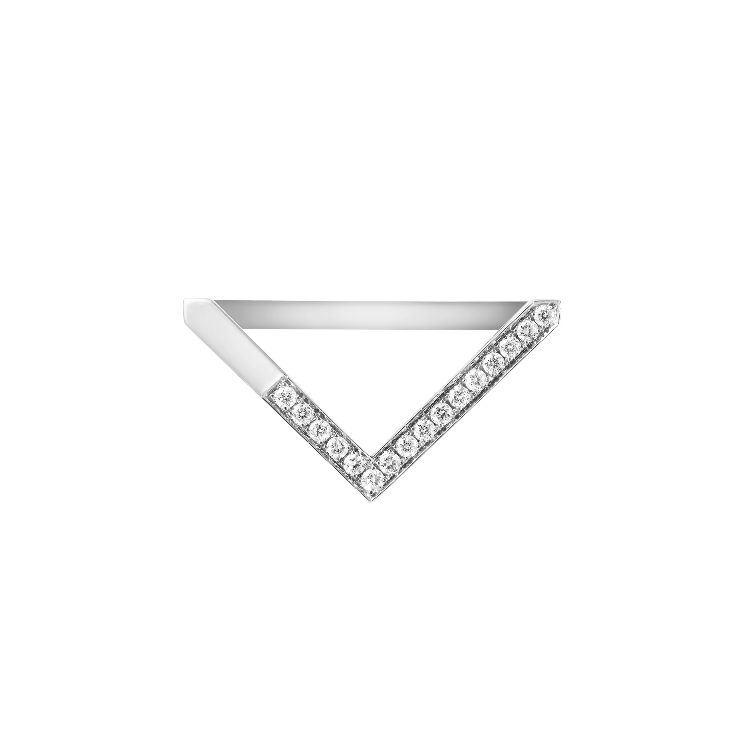 Кольцо Triangle из белого золота с бриллиантами