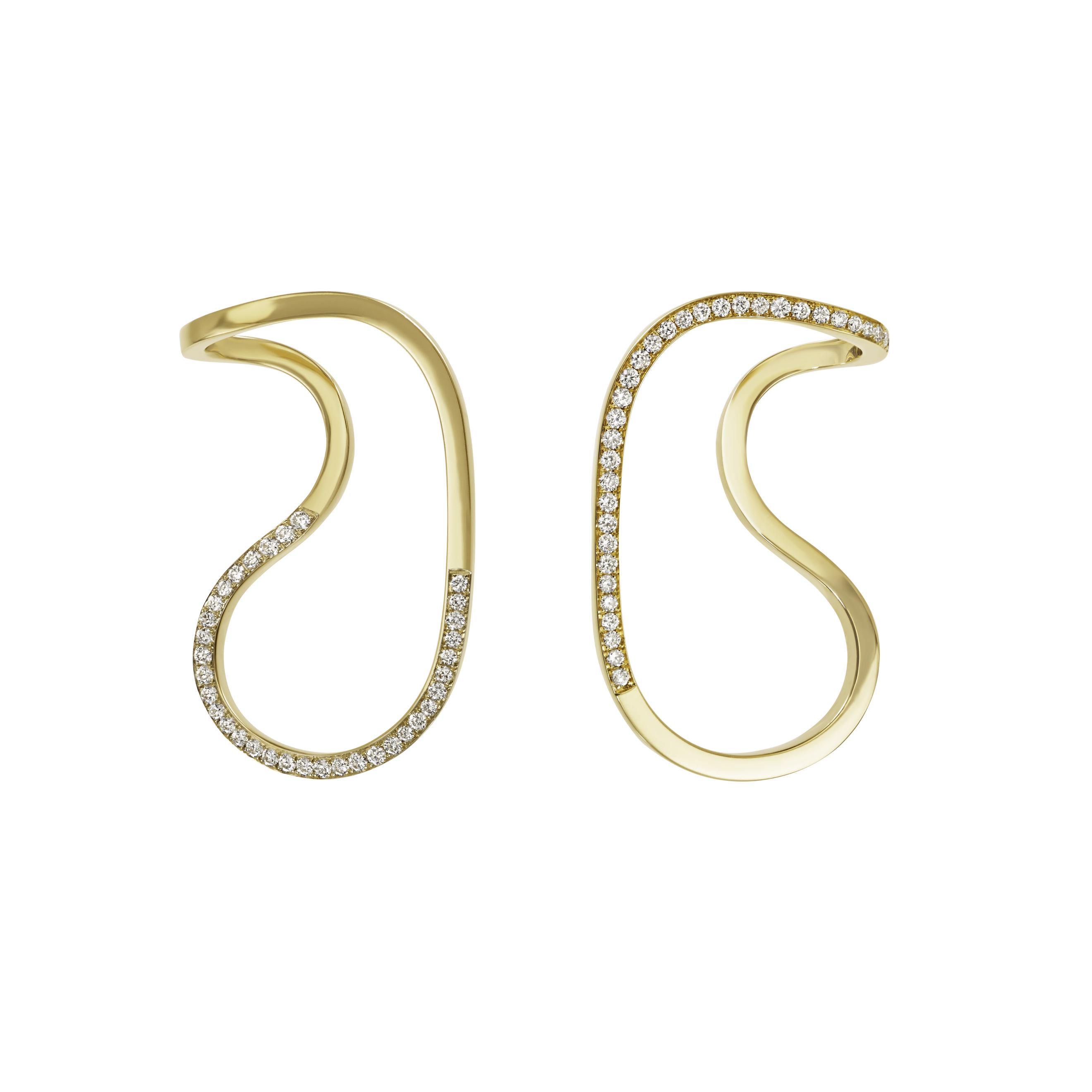 Серьги Curve из желтого золота с бриллиантами