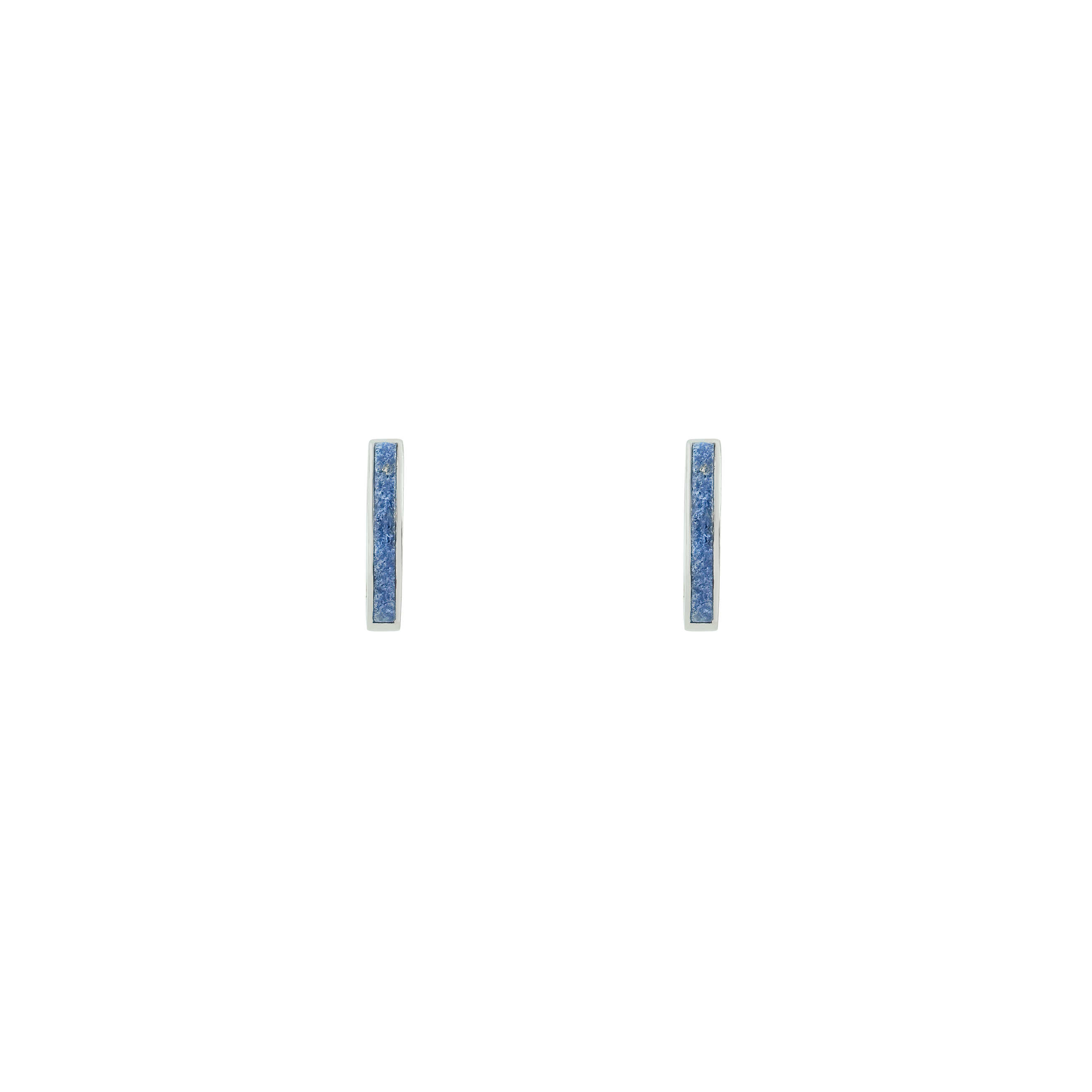 White gold earrings with lapis lazuli inserts